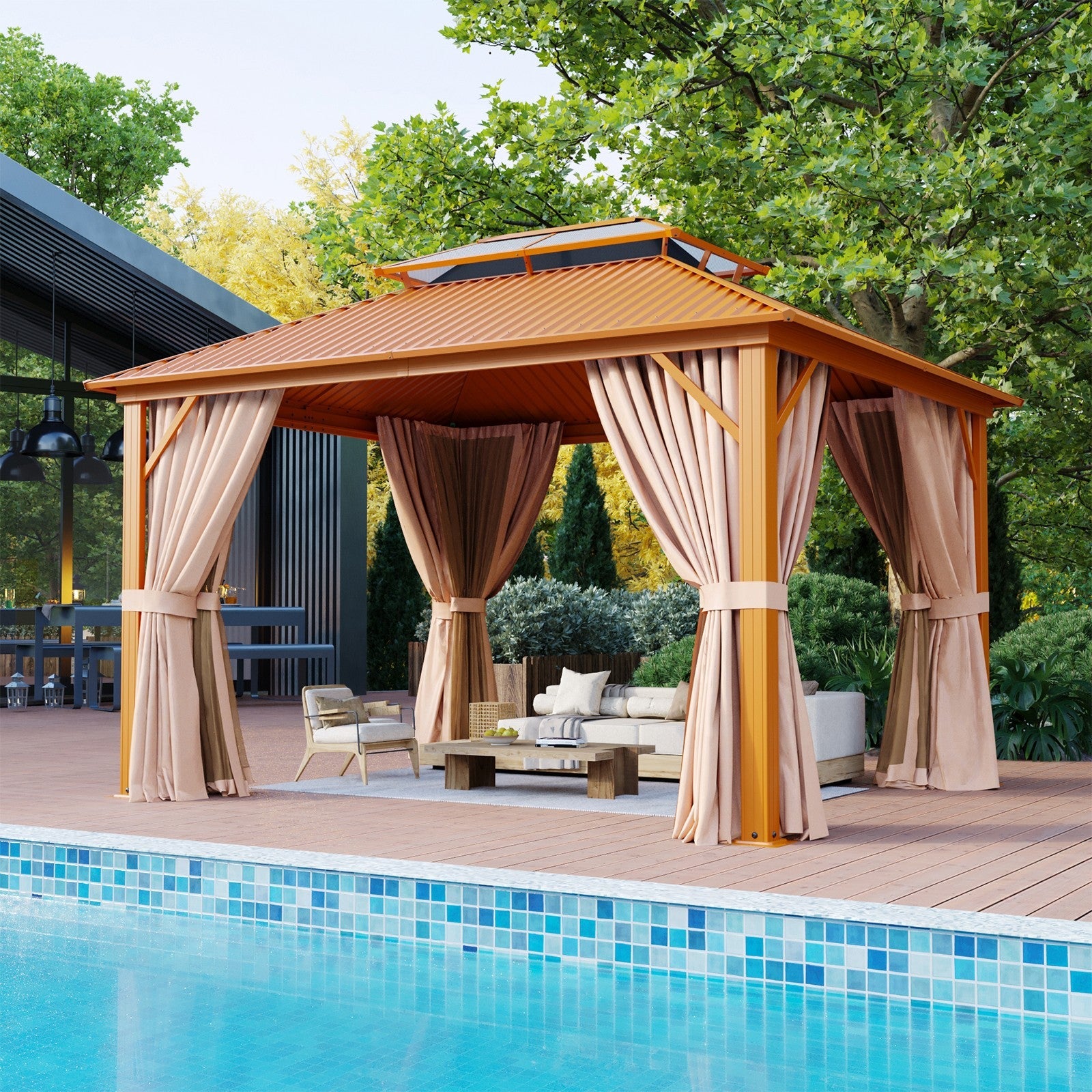 Polycarbonate and Galvanized Steel Roof Gazebo