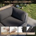 7 Piece Patio Furniture Set Wicker Rattan Patio Conversation Set Outdoor Sectional Sofa Set with Coffee Table and 4” Thickened Cushions, Black(Waterproof Cover Included)