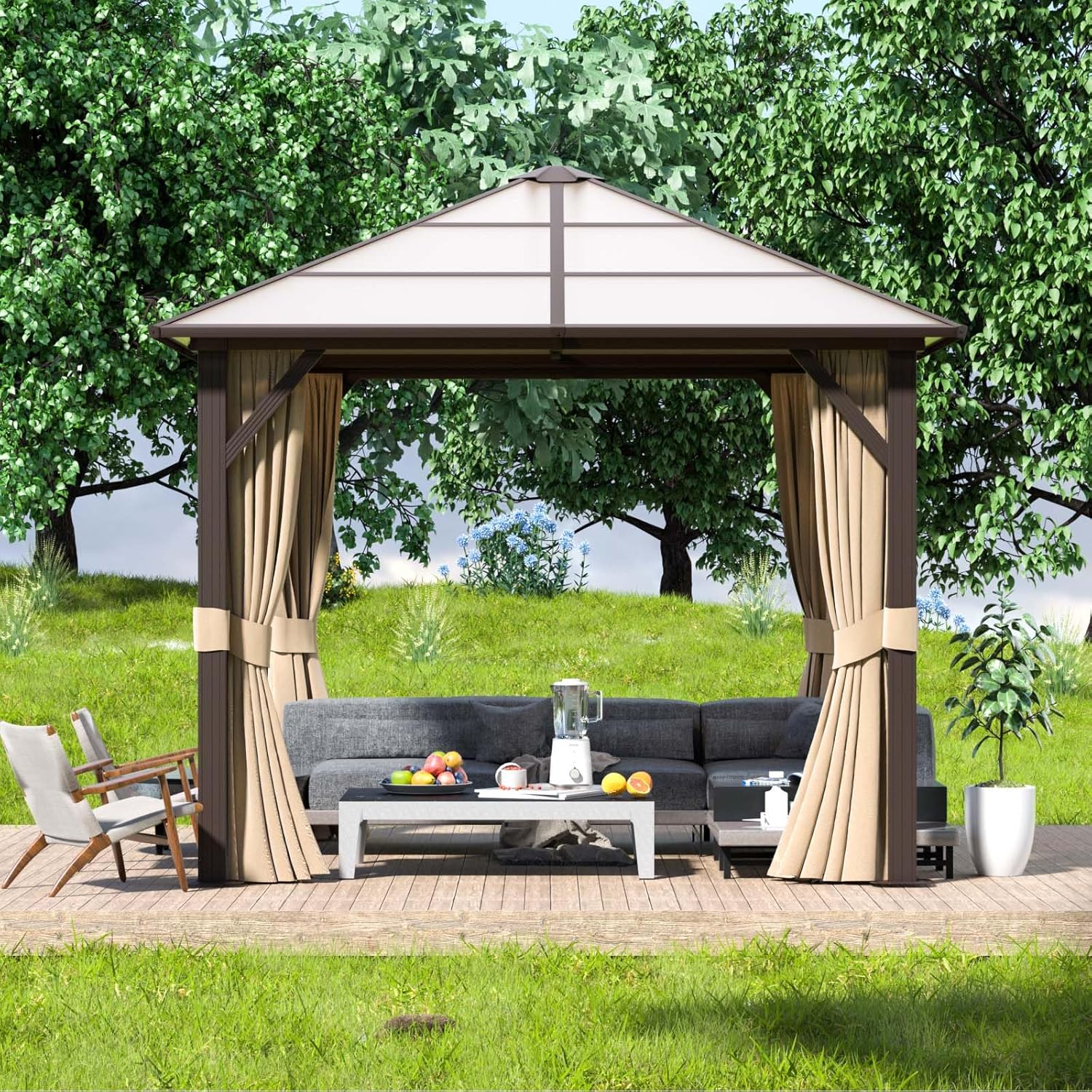 Aoxun Cedar Wood Gazebo