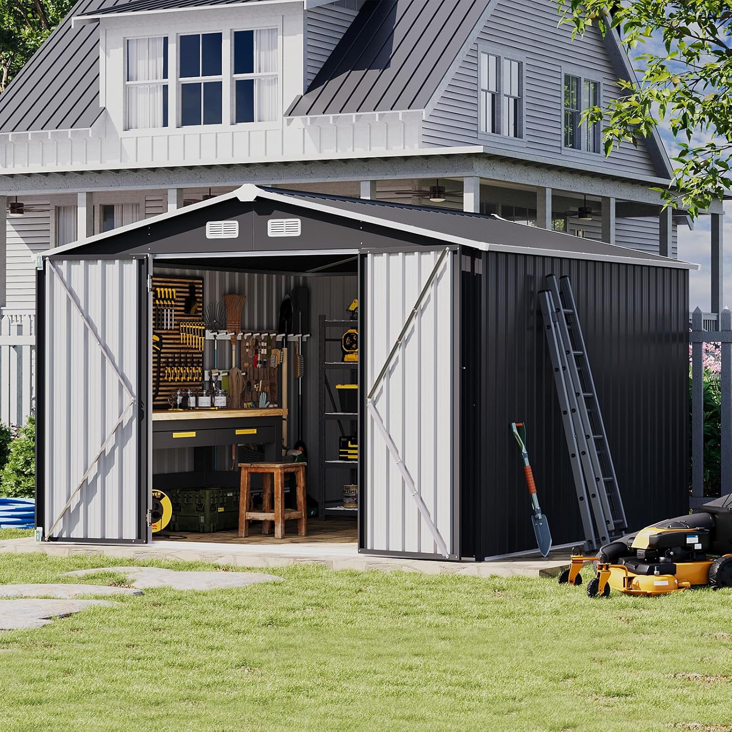 Metal Utility Shed House with Air Vent (Copy)