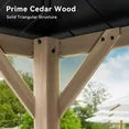 12' x 20' Outdoor Wood Gazebo, Hardtop Gazebo Permanent Wooden Pavilion with Galvanized Steel Double Roof, for Patio, Garden, Backyard, Cedar Wood