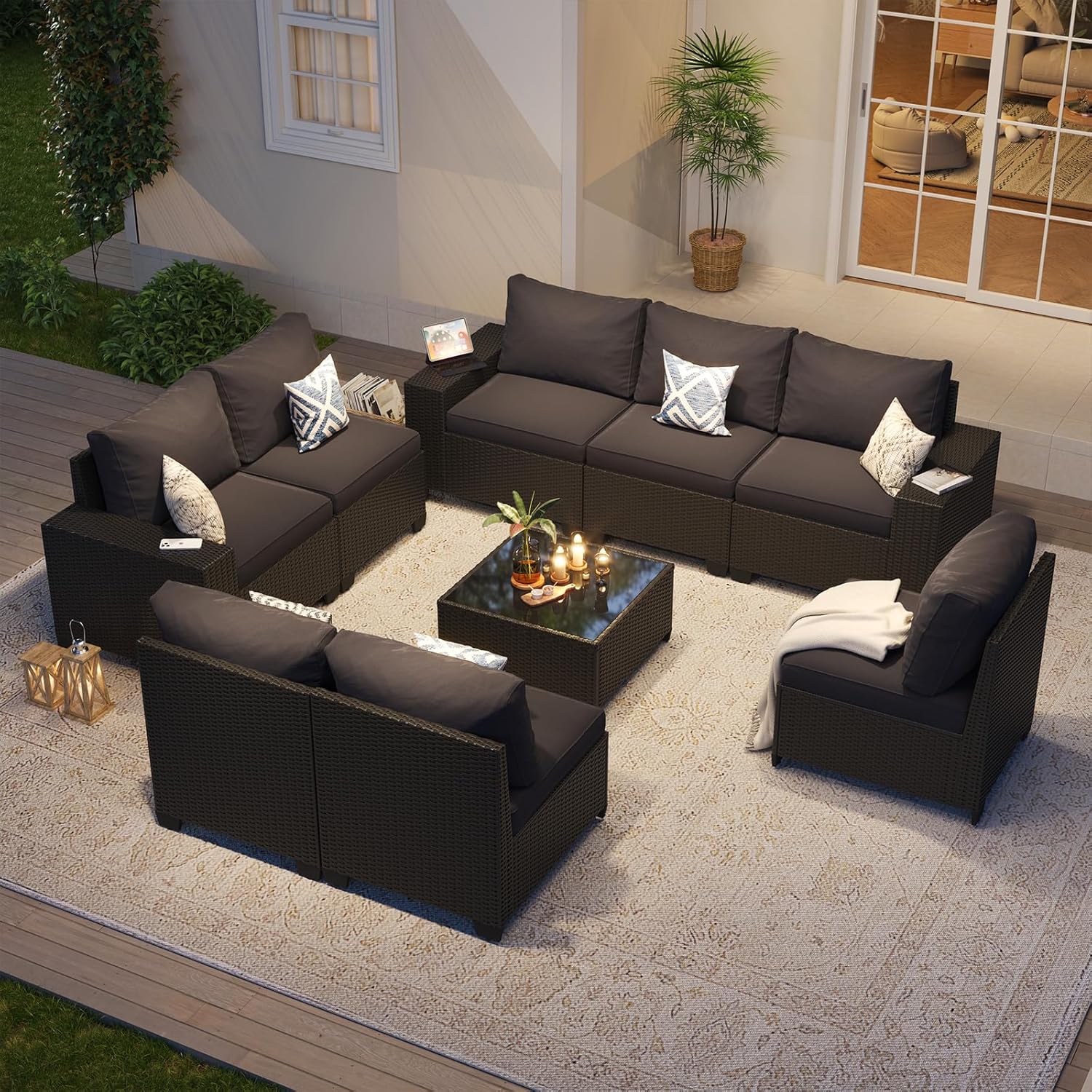 Patio Furniture Set 6 Pcs7Pcs/w Firepit9 Pcs Sofa