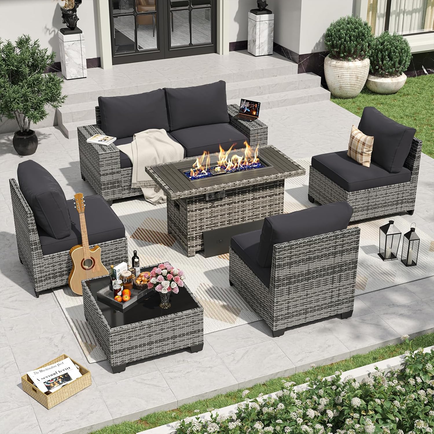 Aoxun 6 Pieces/7 Pieces Patio Furniture Set