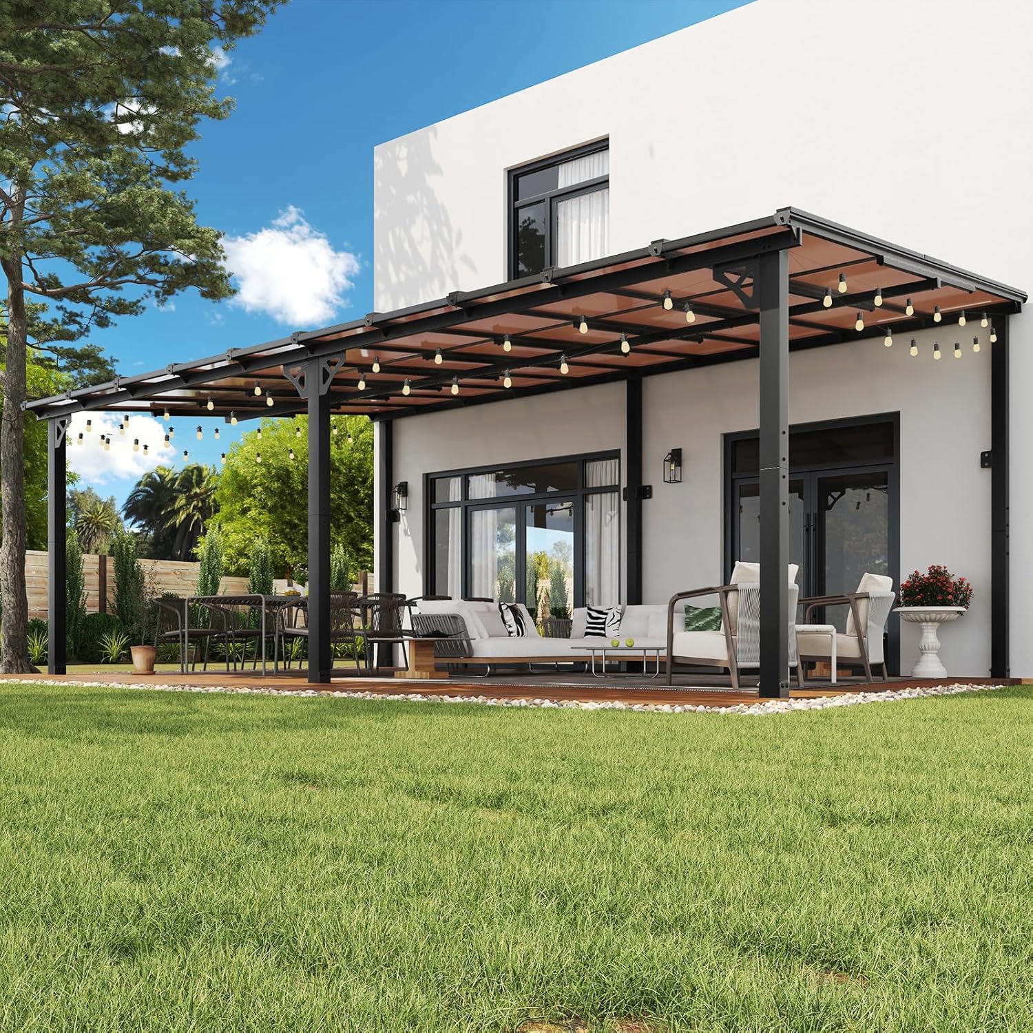 Polycarbonate Wall Mounted Lean To Gazebo