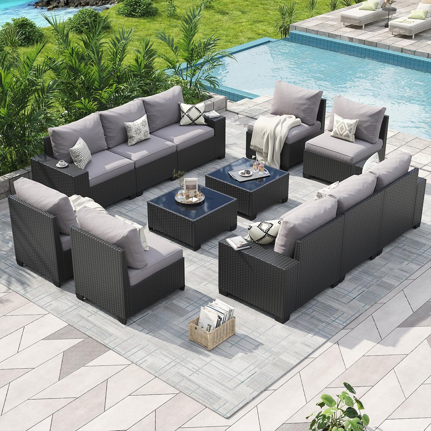 Patio Furniture Set 6 Pcs7Pcs/w Firepit9 Pcs Sofa