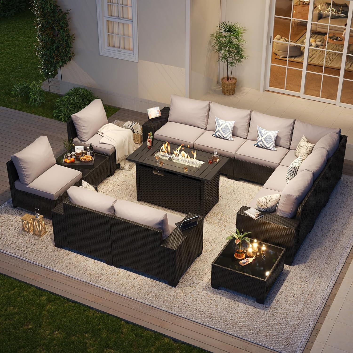 Patio Furniture Set 6 Pcs7Pcs/w Firepit9 Pcs Sofa