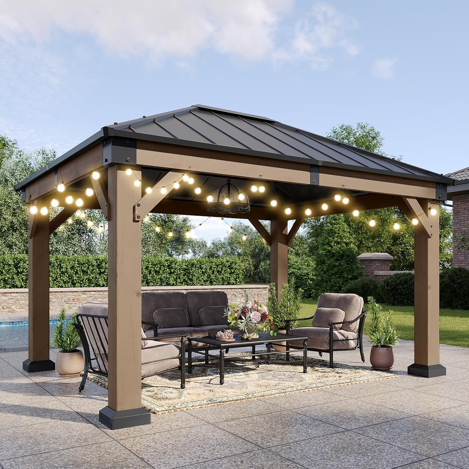 Hardtop Cedar Wood Gazebo
