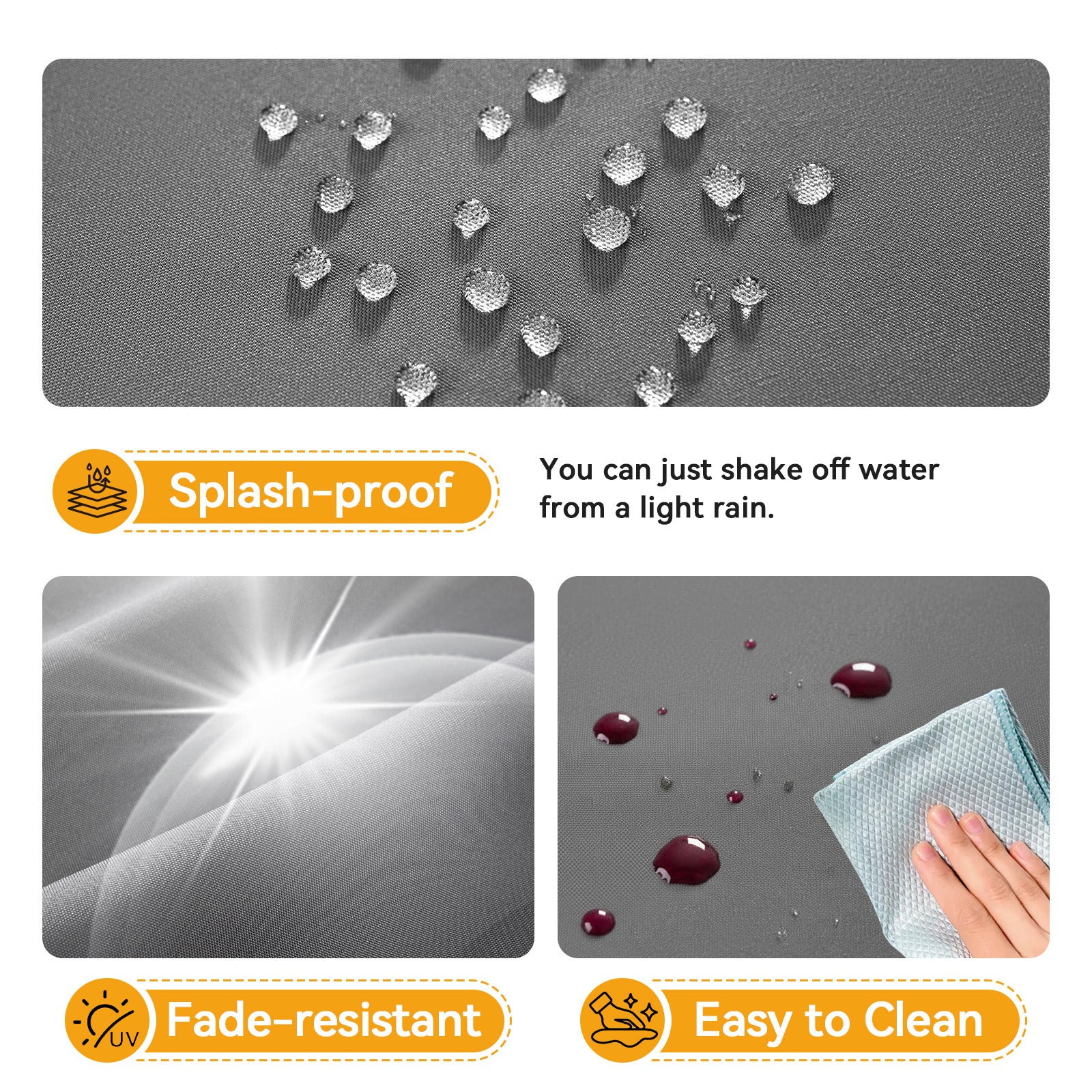 Aoxun Outdoor Replacement Cushions for Patio Furniture, 4'' Water-repellent Sofa Cushion for 4-Seat Rattan Wicker Sectional