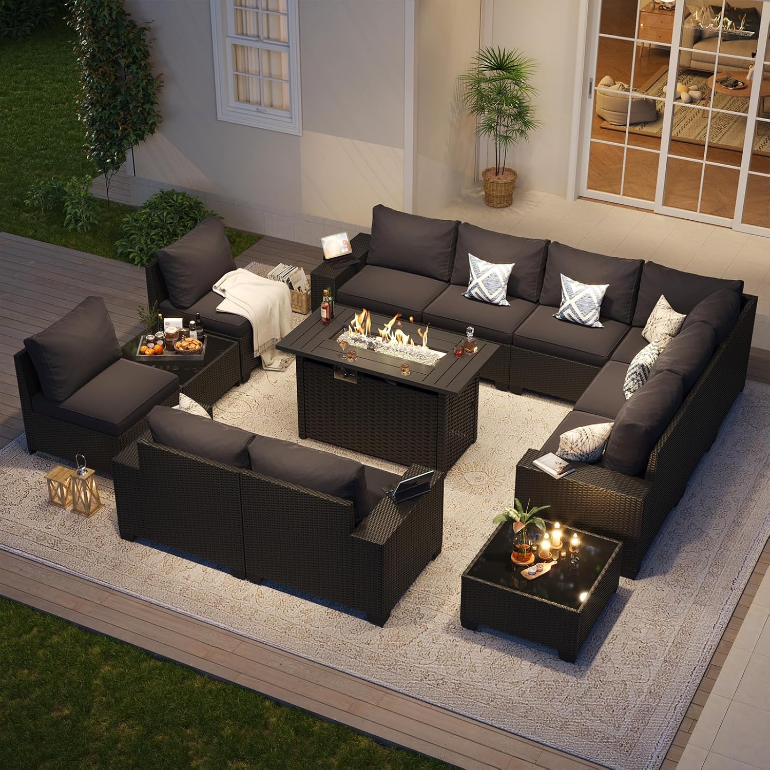 Patio Furniture Set 6 Pcs7Pcs/w Firepit9 Pcs Sofa