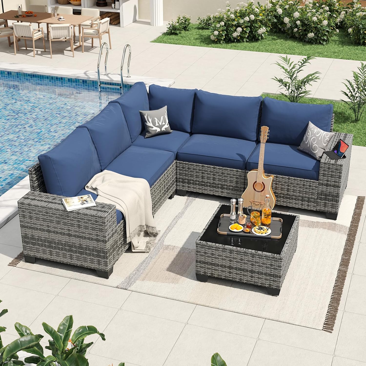 Aoxun 6 Pieces/7 Pieces Patio Furniture Set
