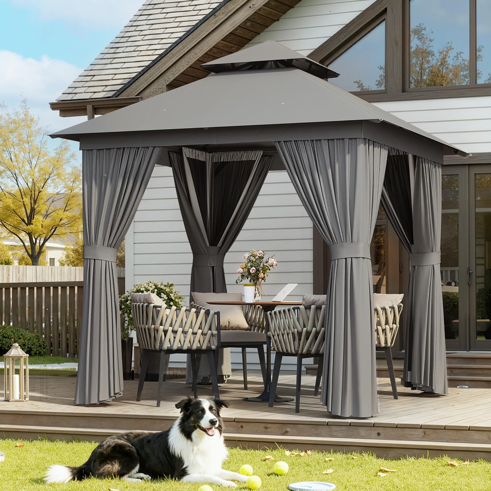 Aoxun 8x8 Outdoor Gazebo for Patio