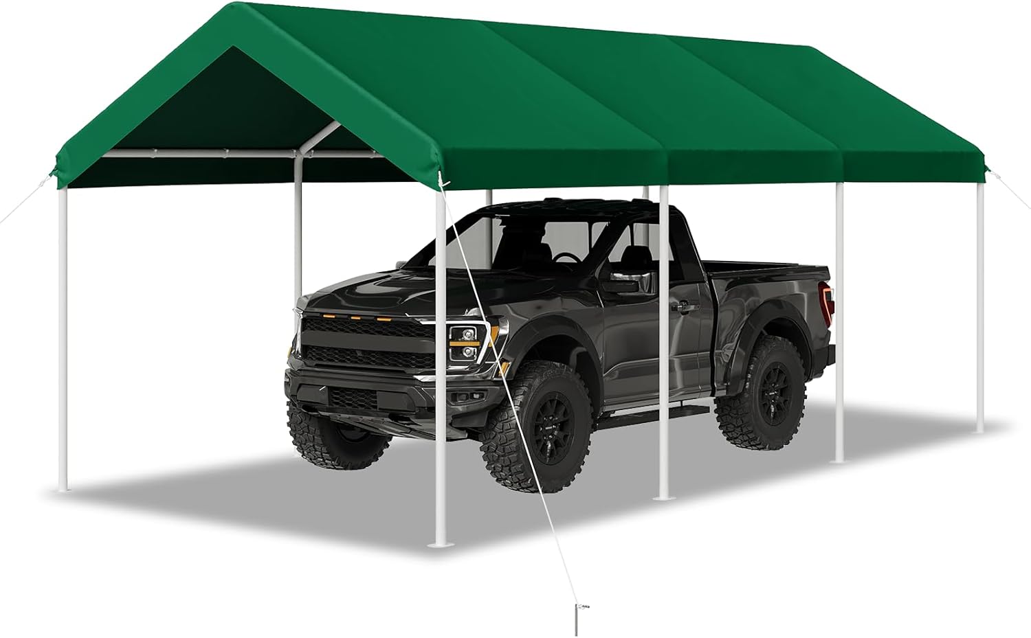Aoxun 10x20 ft Heavy Duty Carport with Tarp & Wind Resistance Portable Carport Car Tent Outdoor Car Port with Tear Resistant Canopy, No Sidewall - Green