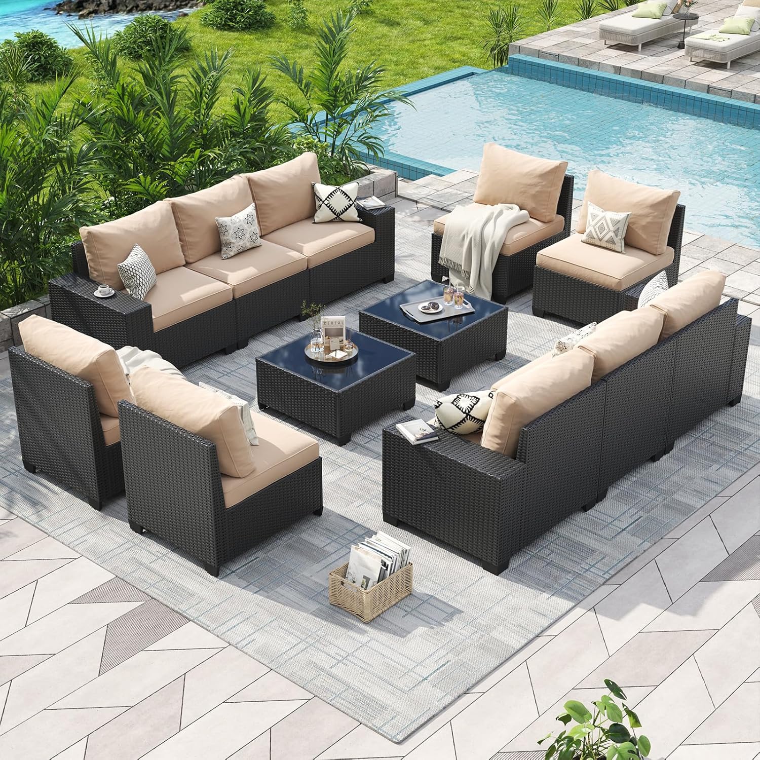 Patio Furniture Set 6 Pcs7Pcs/w Firepit9 Pcs Sofa