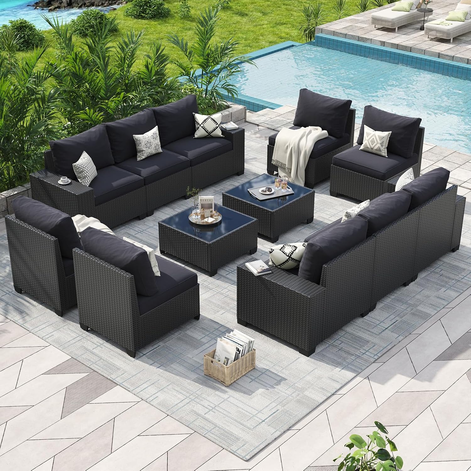 Patio Furniture Set 6 Pcs7Pcs/w Firepit9 Pcs Sofa