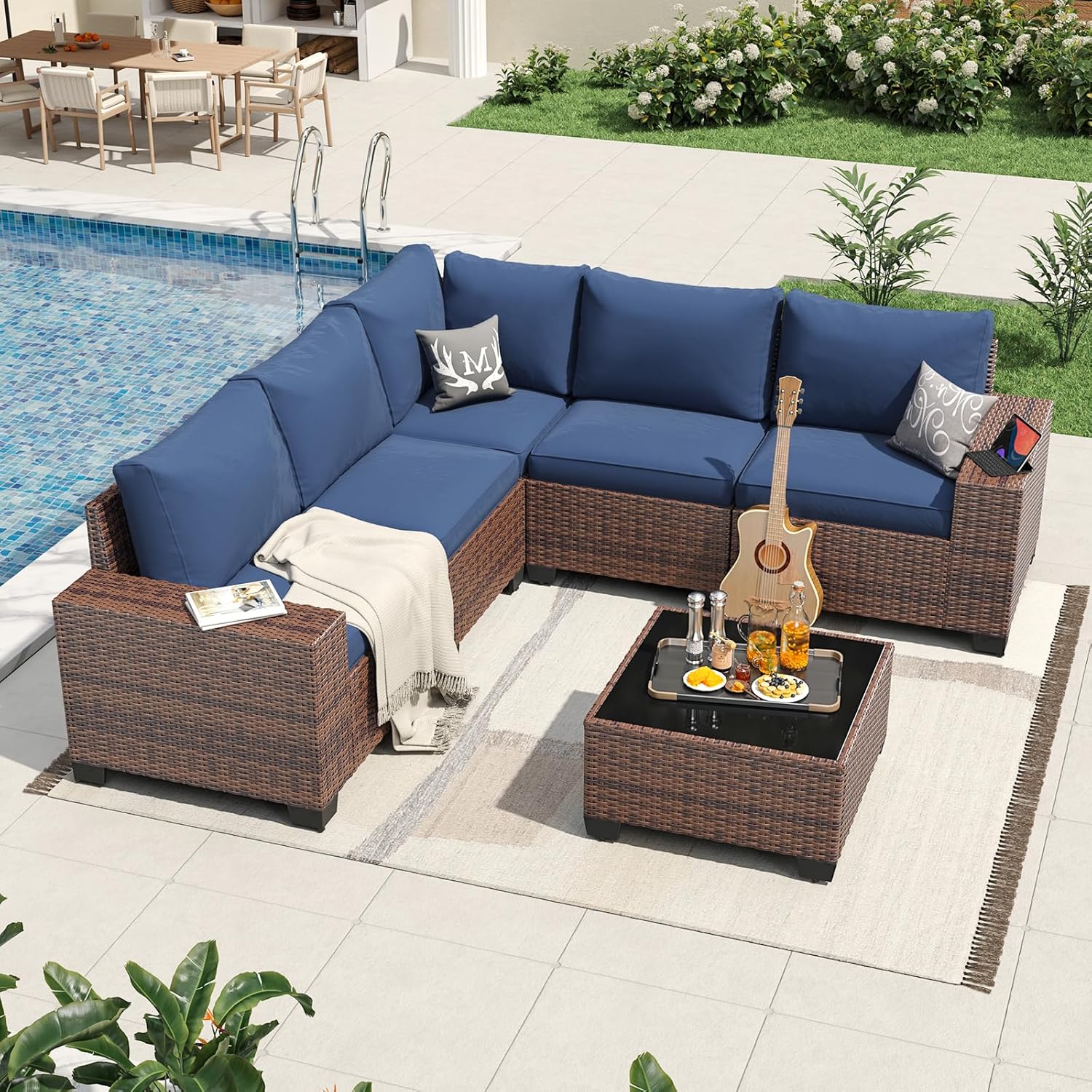 Aoxun 6 Pieces/7 Pieces Patio Furniture Set
