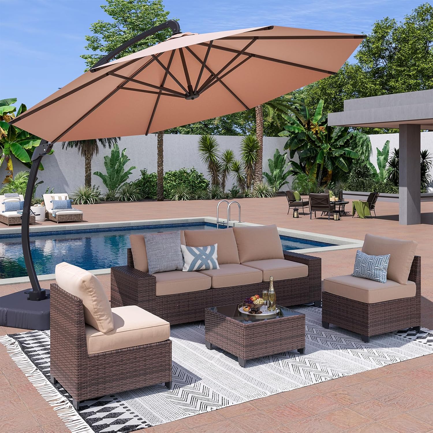 Aoxun 6 Pieces/7 Pieces Patio Furniture Set
