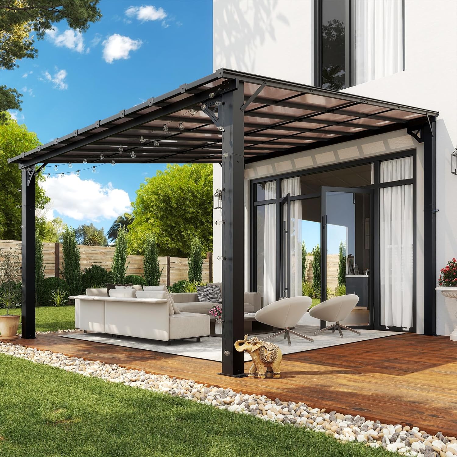 Polycarbonate Wall Mounted Lean To Gazebo