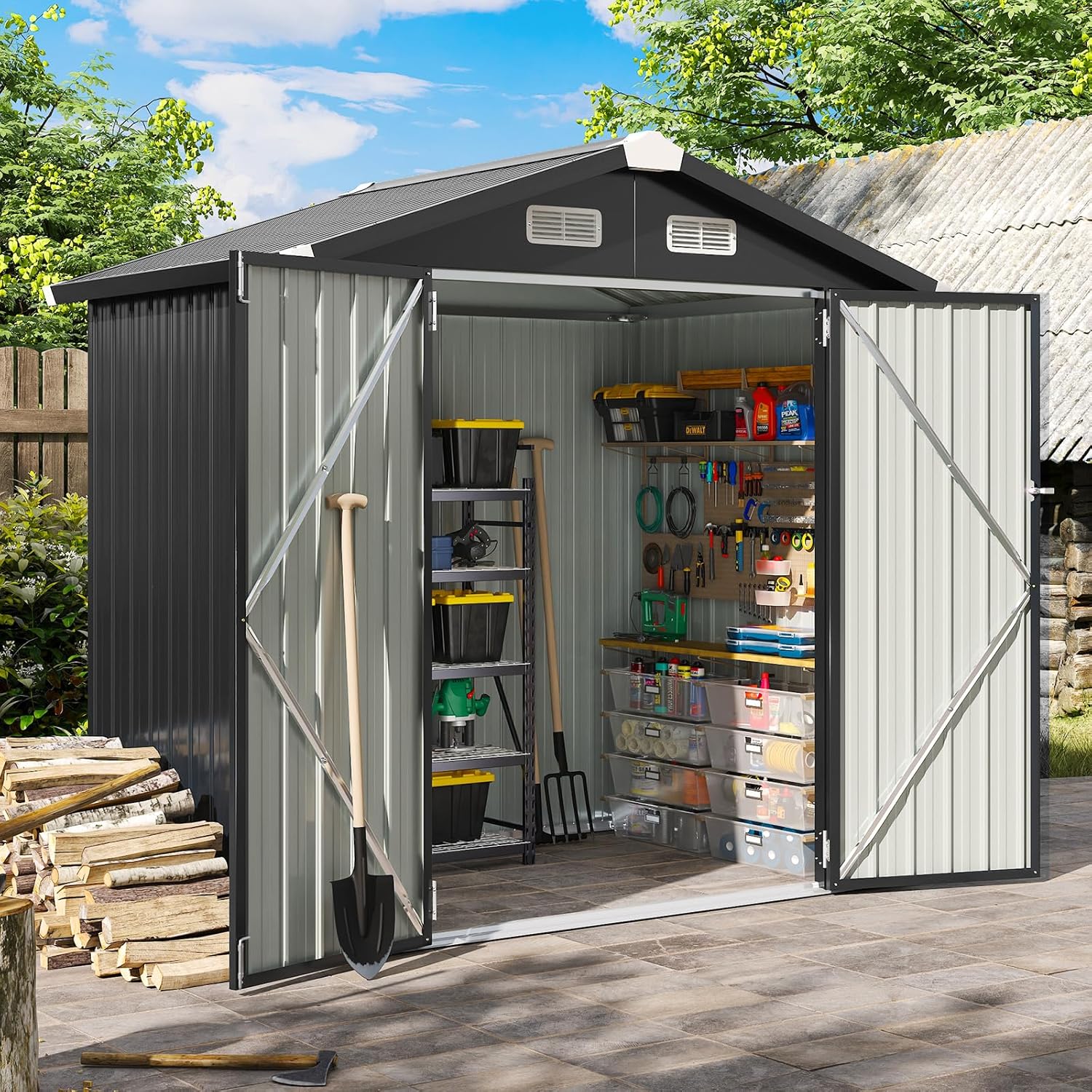 Metal Utility Shed House with Air Vent (Copy)