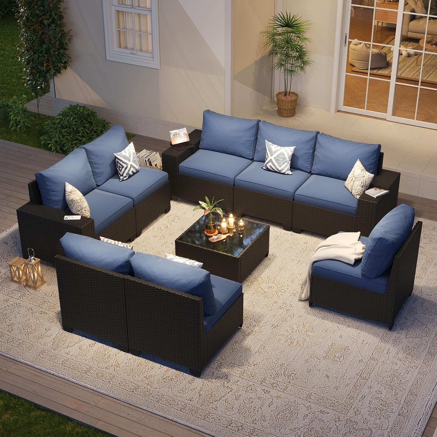 Patio Furniture Set 6 Pcs7Pcs/w Firepit9 Pcs Sofa