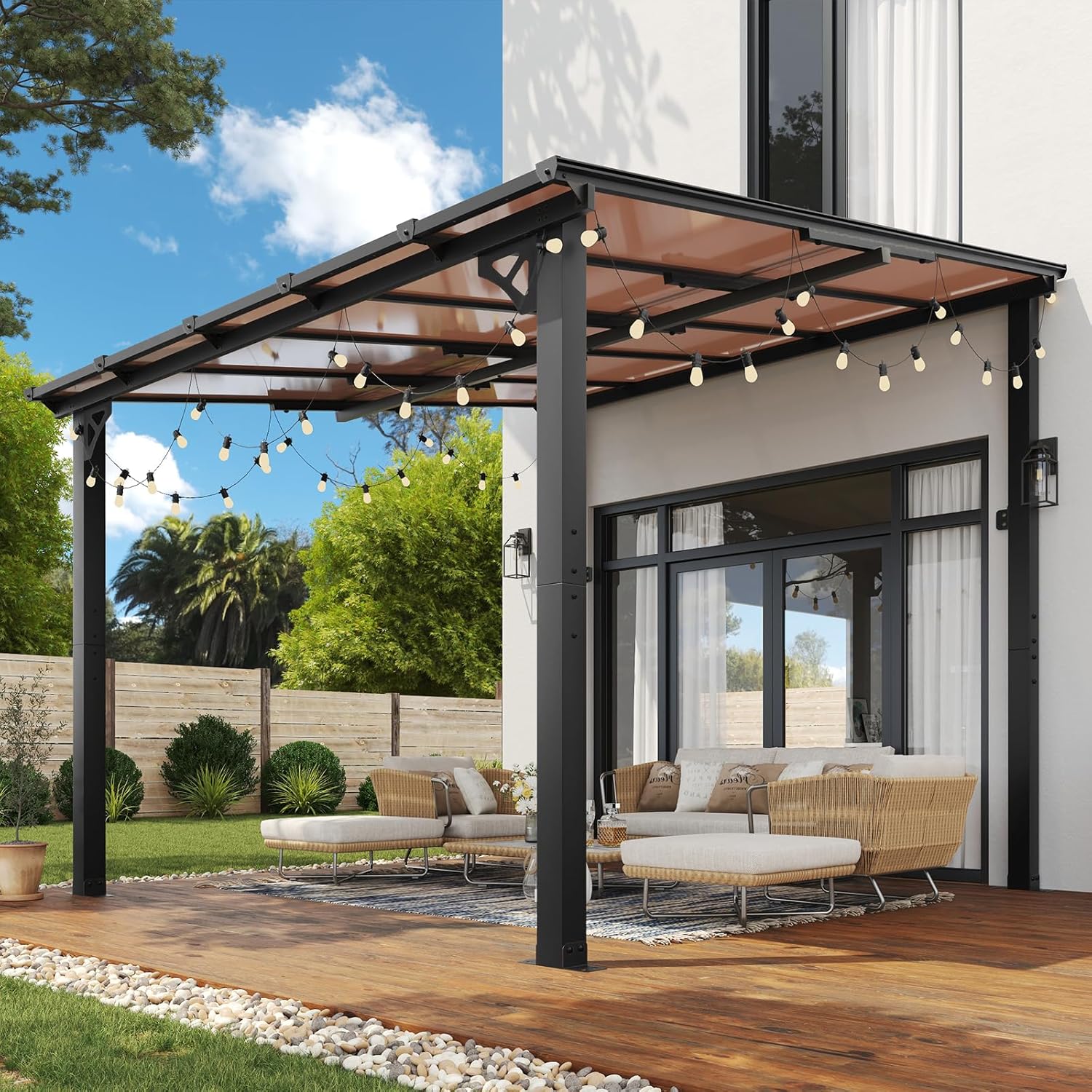 Polycarbonate Wall Mounted Lean To Gazebo