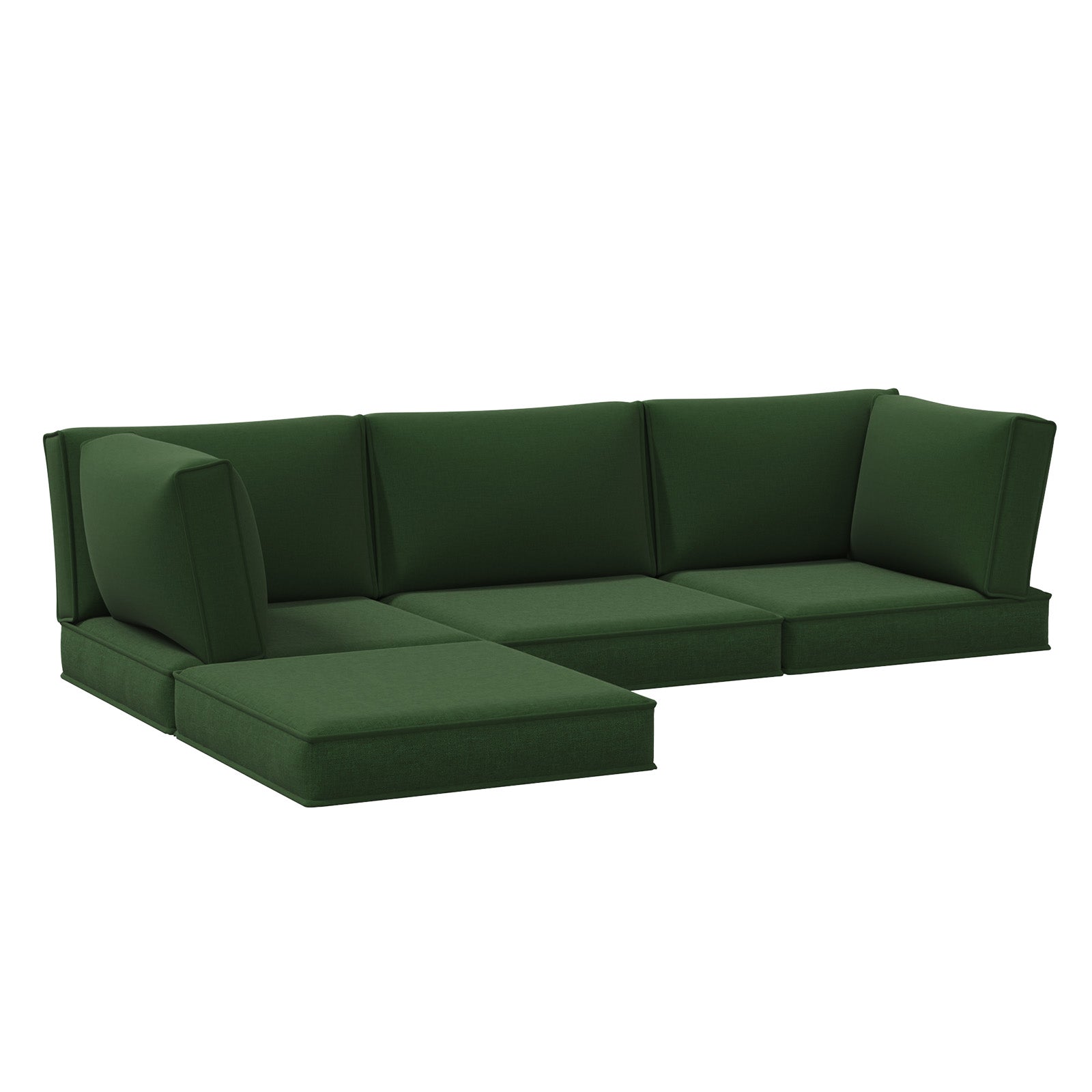 Aoxun Outdoor Replacement Cushions for Patio Furniture, 4'' Water-repellent Sofa Cushion for 4-Seat Rattan Wicker Sectional