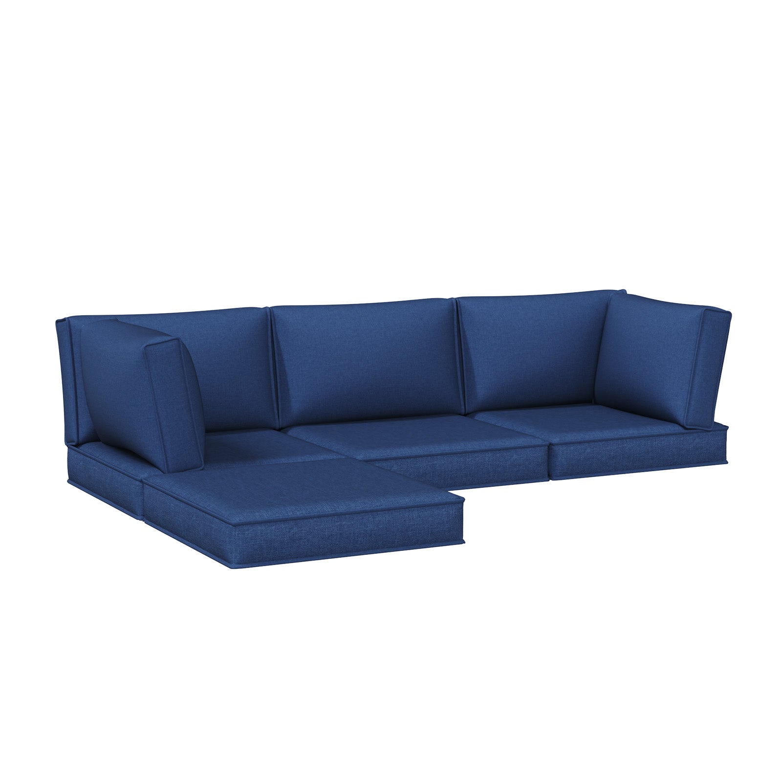 Aoxun Outdoor Replacement Cushions for Patio Furniture, 4'' Water-repellent Sofa Cushion for 4-Seat Rattan Wicker Sectional