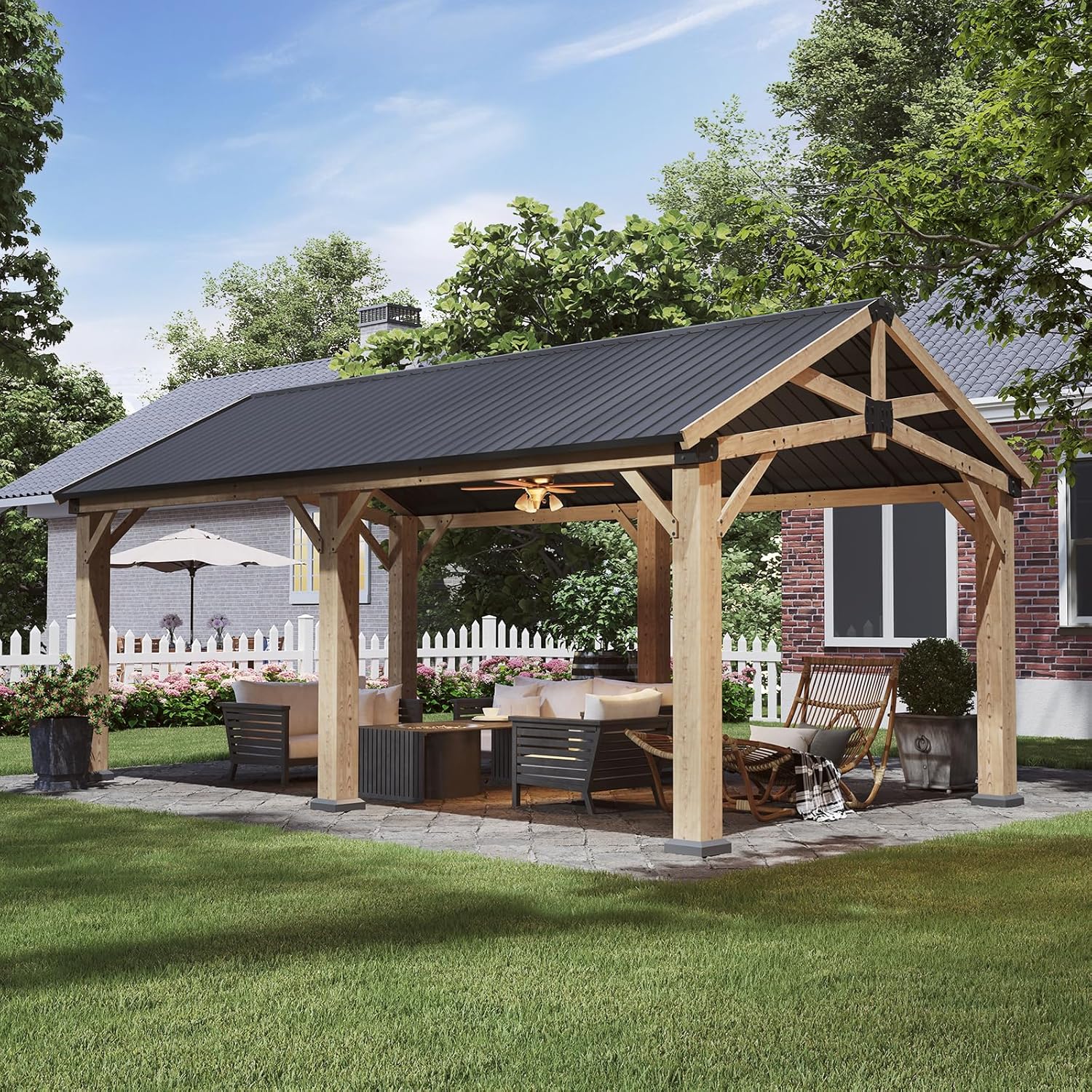 Hardtop Cedar Wood Gazebo