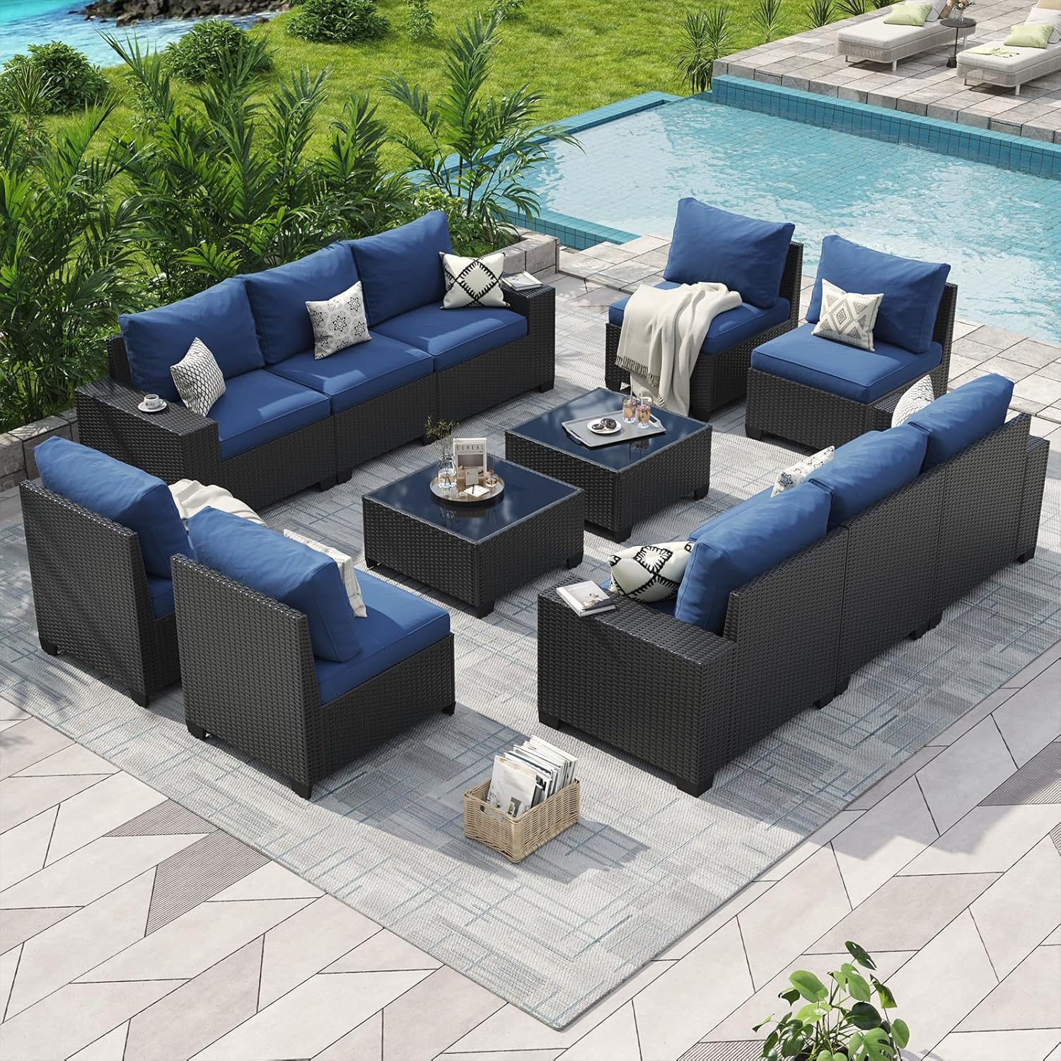 Patio Furniture Set 6 Pcs7Pcs/w Firepit9 Pcs Sofa
