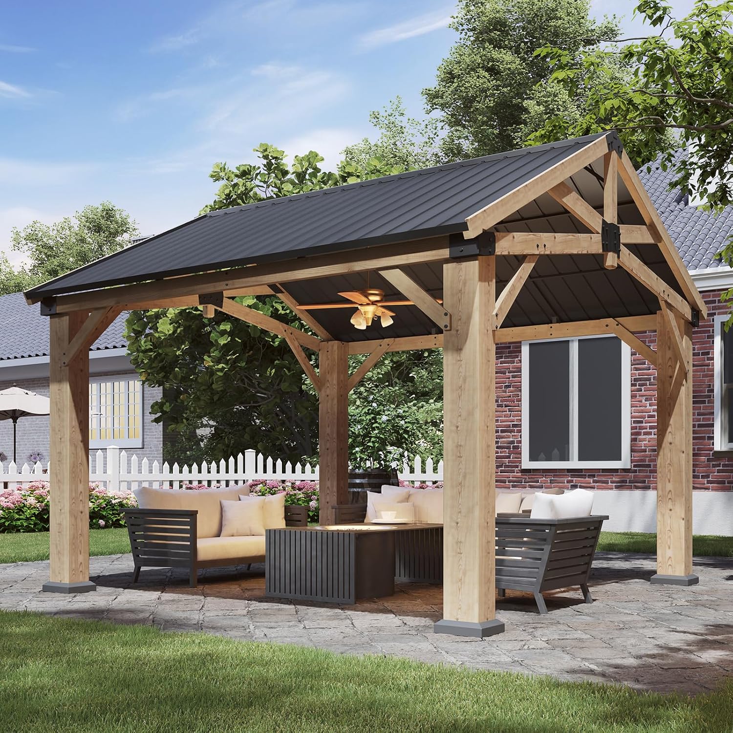 Hardtop Cedar Wood Gazebo