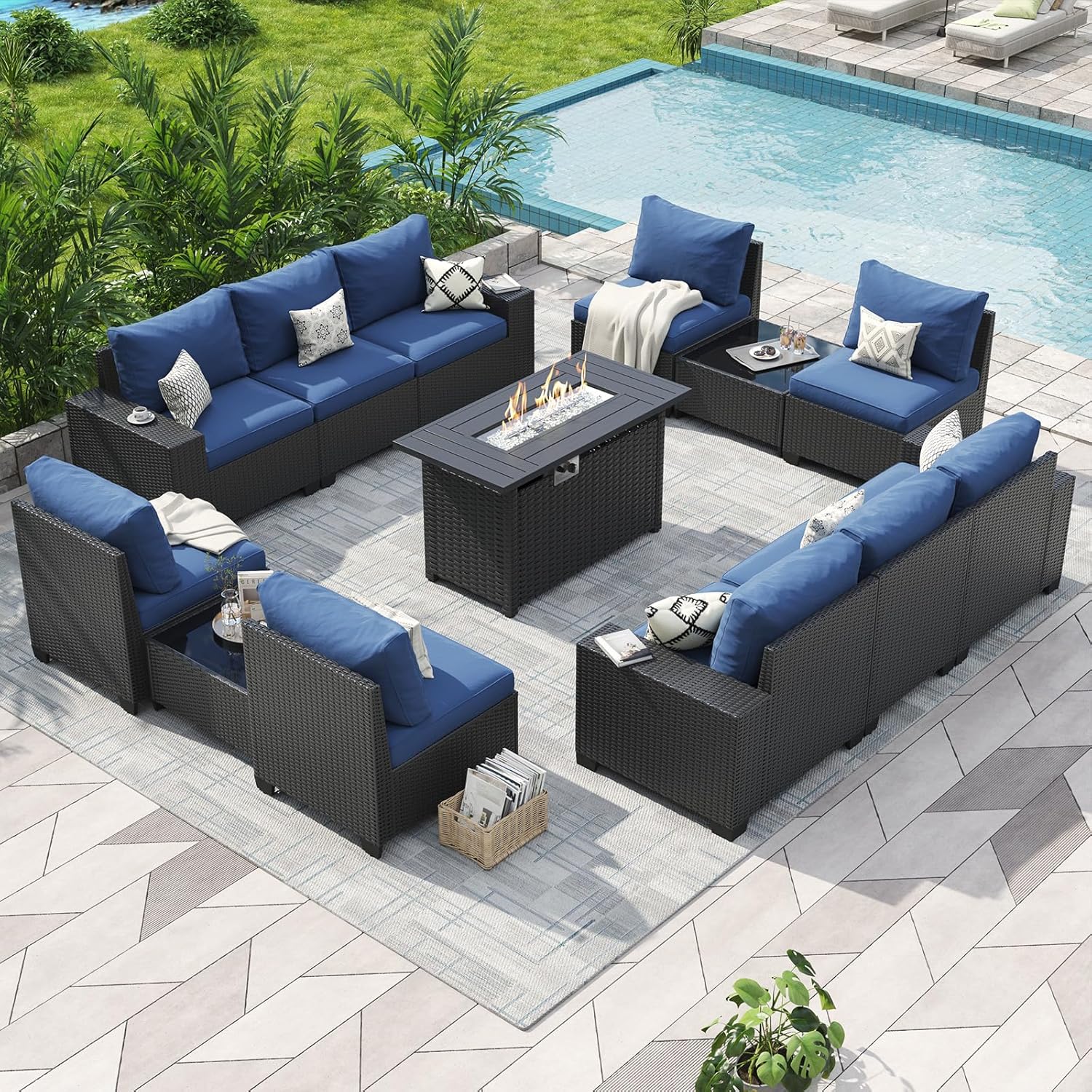 Patio Furniture Set 6 Pcs7Pcs/w Firepit9 Pcs Sofa