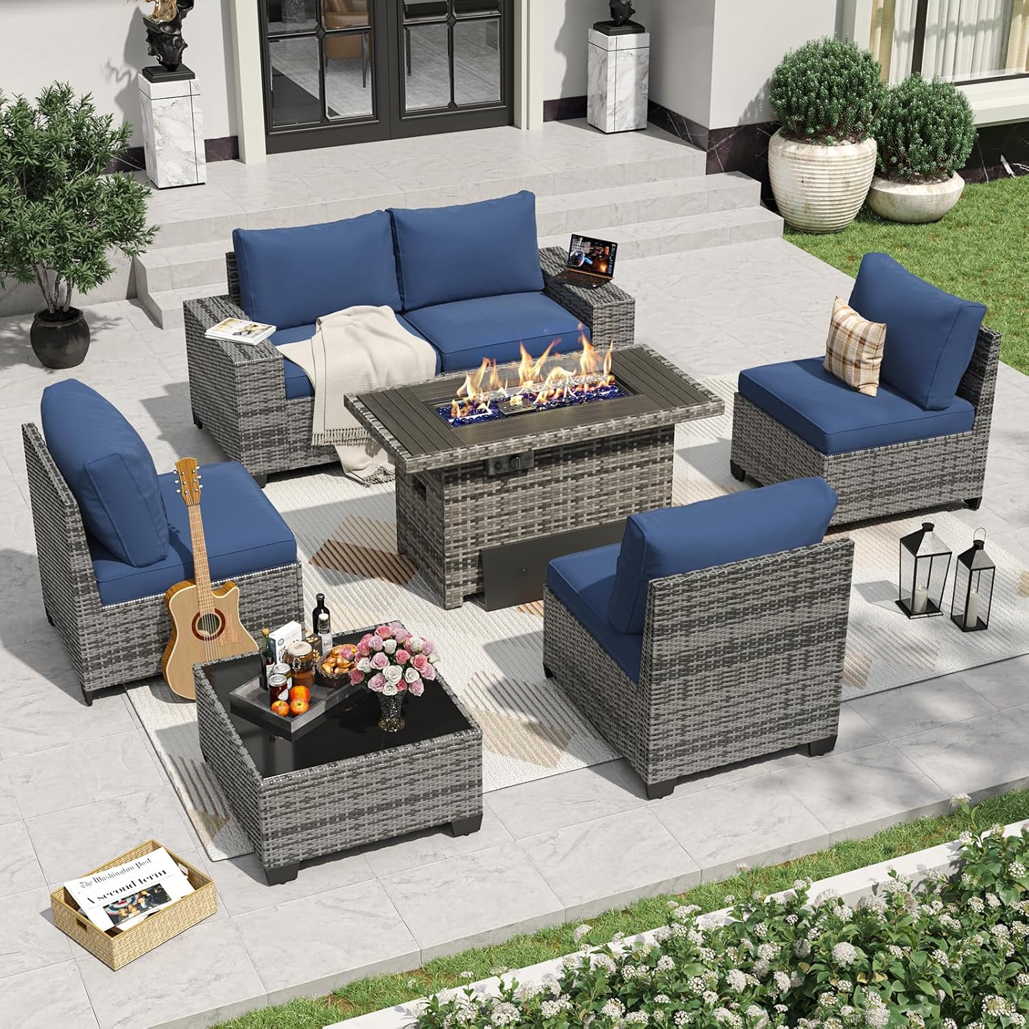 Aoxun 6 Pieces/7 Pieces Patio Furniture Set