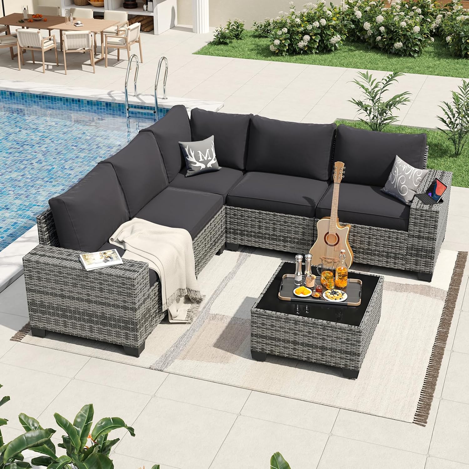 Aoxun 6 Pieces/7 Pieces Patio Furniture Set