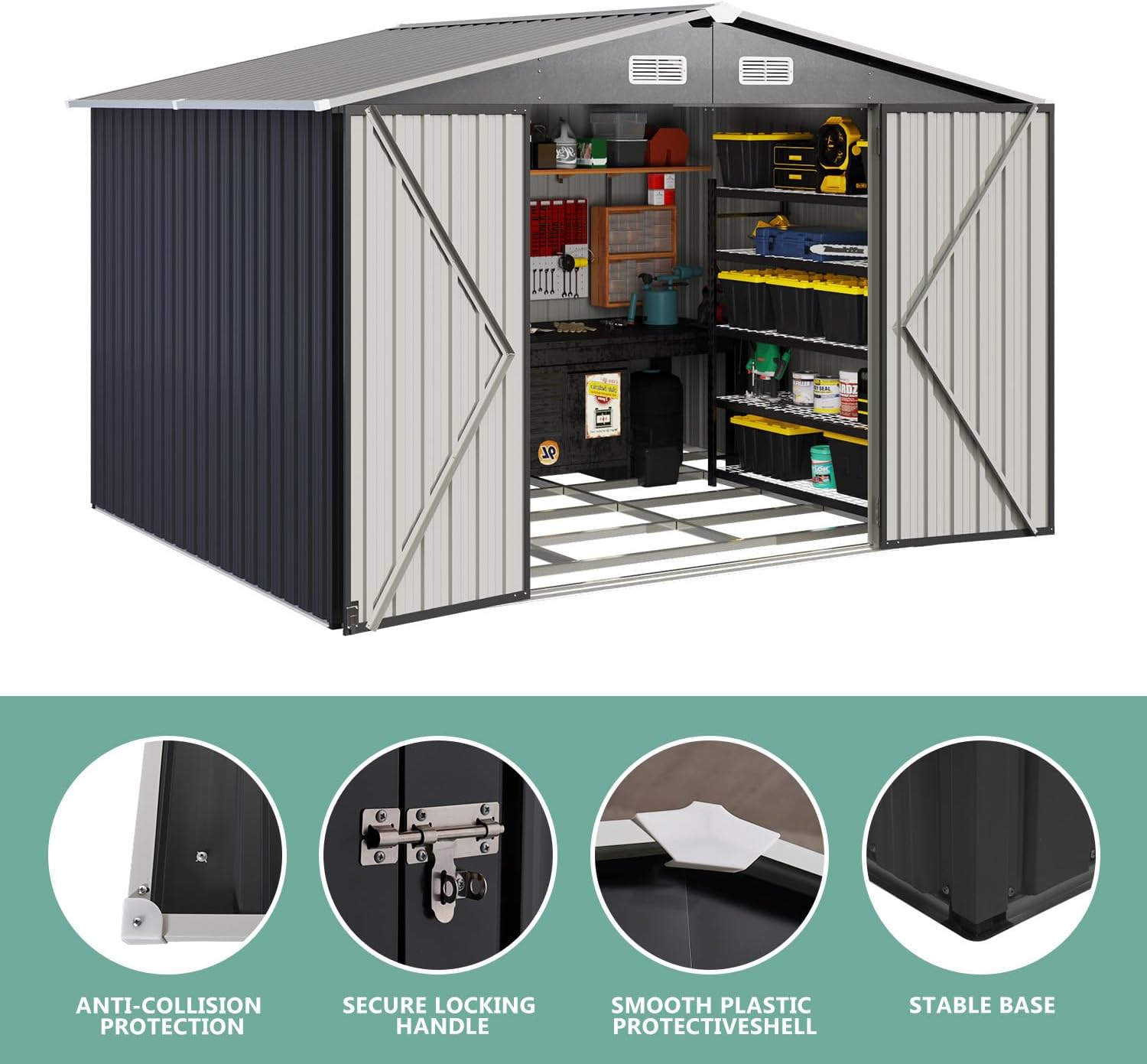 Metal Utility Shed House with Air Vent (Copy)