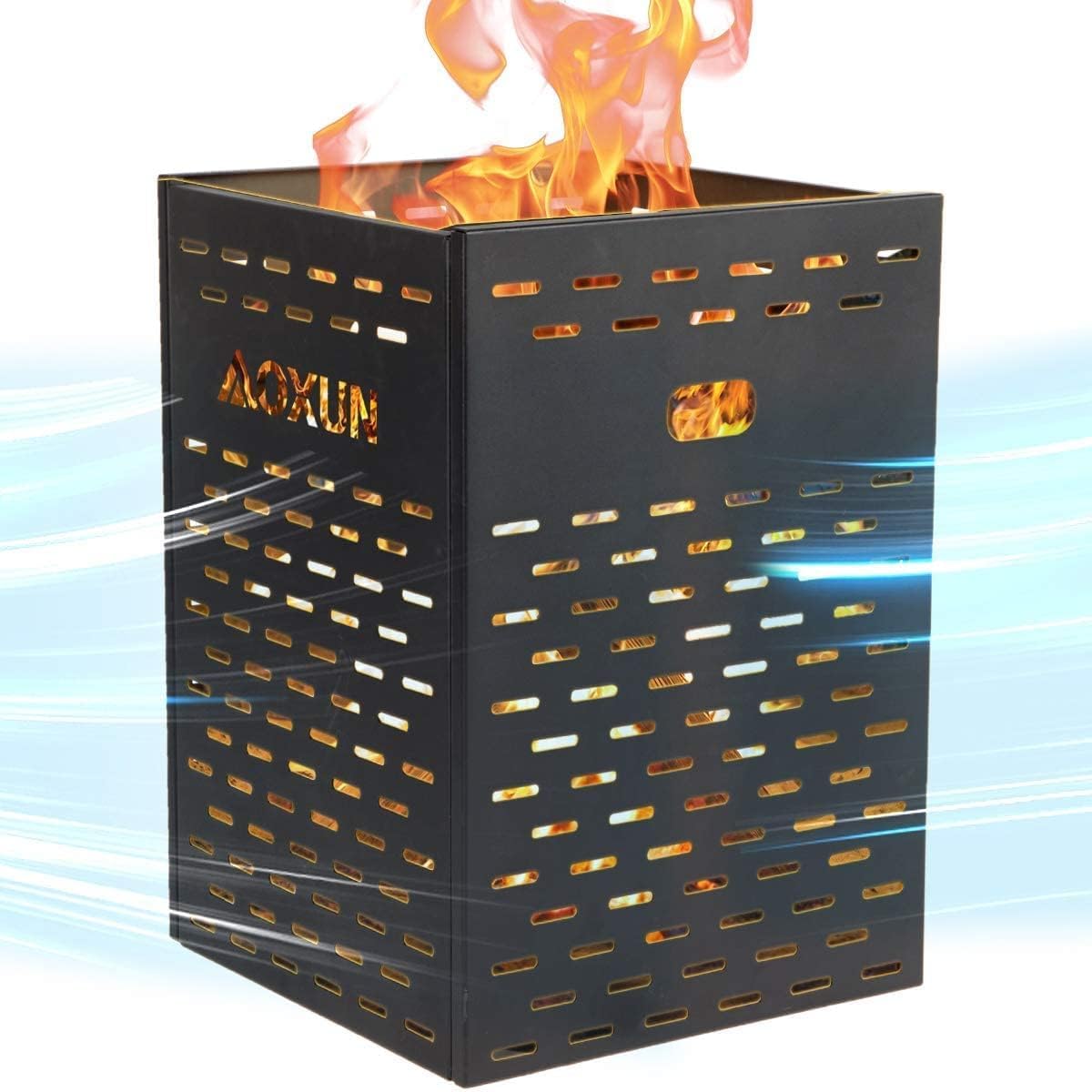 Aoxun 63 Gallon Ultra Thick Burn Barrel for Yard Waste - Heavy Duty Outdoor Incinerator Drum with Burn Cage for Paper, Leaves, Trash & Wood (30 Inch)