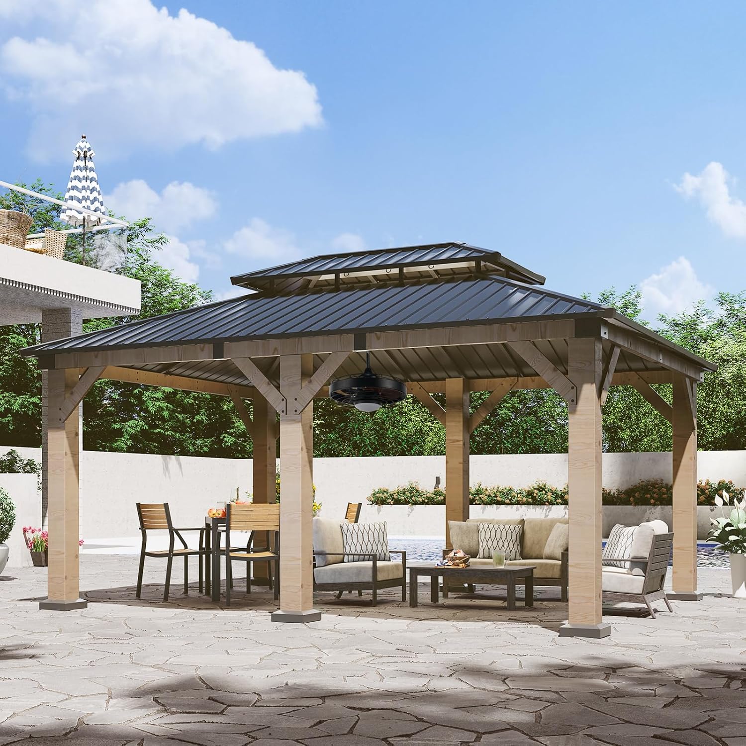 Hardtop Cedar Wood Gazebo