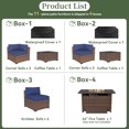 11 Piece Patio Furniture Set with 44” Fire Pit Table Wicker Rattan Outdoor Sectional Sofa Set with Coffee Table and 4” Thickened Cushions, Blue (Waterproof Cover Included)