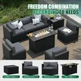 Clouddwell 8-Piece Patio Furniture Set With Fire Table On Sale, Black Rattan Wicker Outdoor Sectional Sofa Couch with Table Patio Conversation Set for Lawn& Backyard,Gray