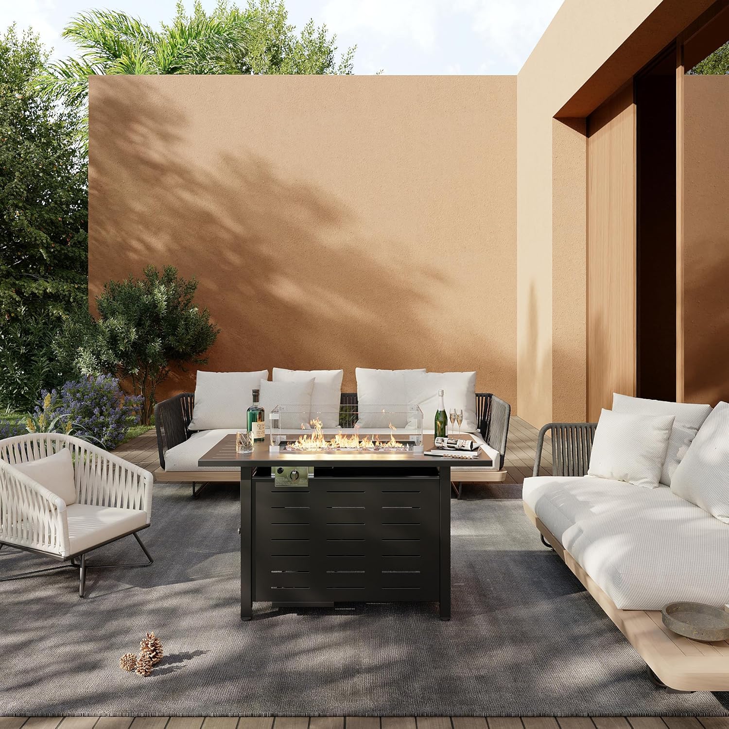 Steel Propane Fire Pit Table, 50,000 BTU