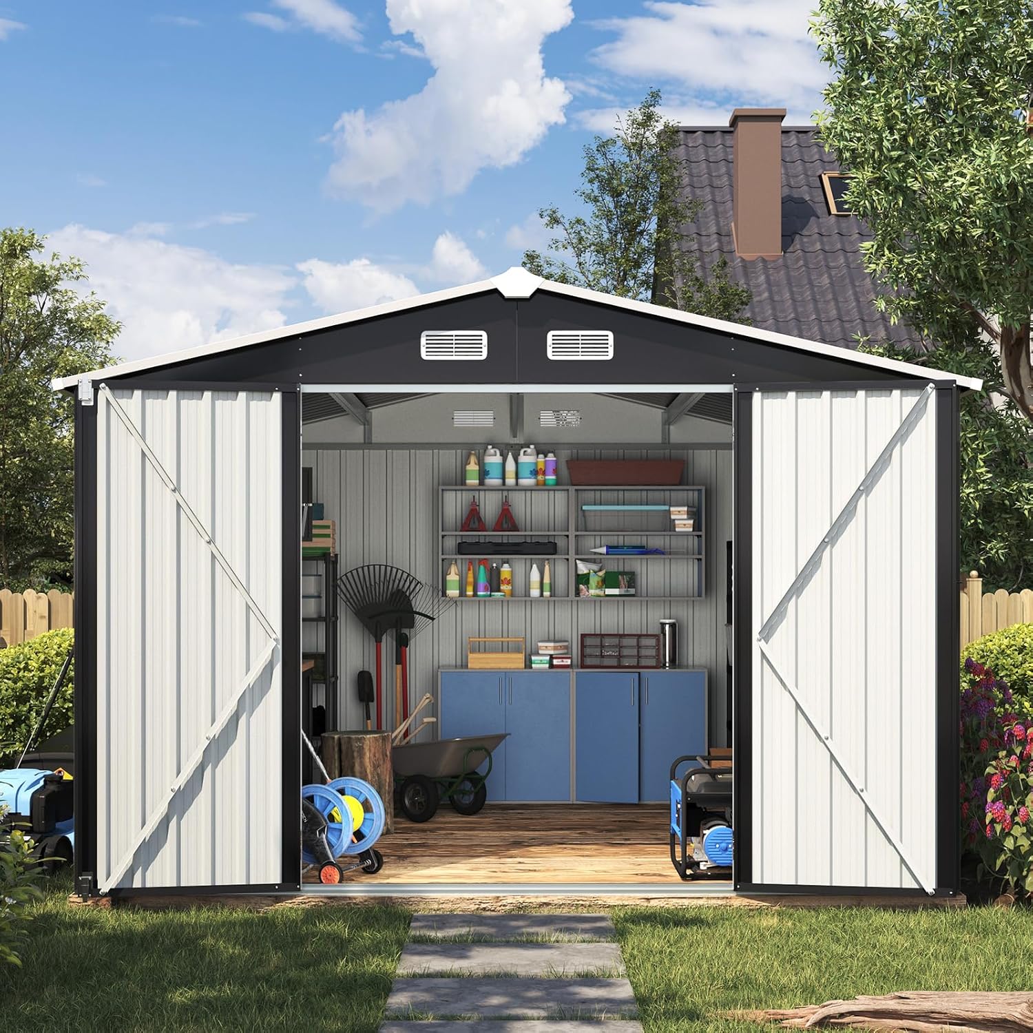 Metal Utility Shed House with Air Vent (Copy)