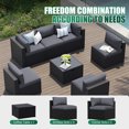 Clouddwell 7-Piece Patio Furniture Set On Sale, Black Rattan Wicker Outdoor Sectional Sofa Couch with Table Patio Conversation Set for Lawn& Backyard,Gray
