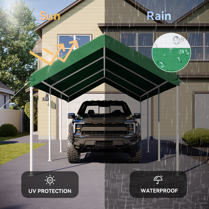 AOXUN 10*20FT Steel Frame Party Tent Canopy Shelter Portable Car Carport Garage Cover
