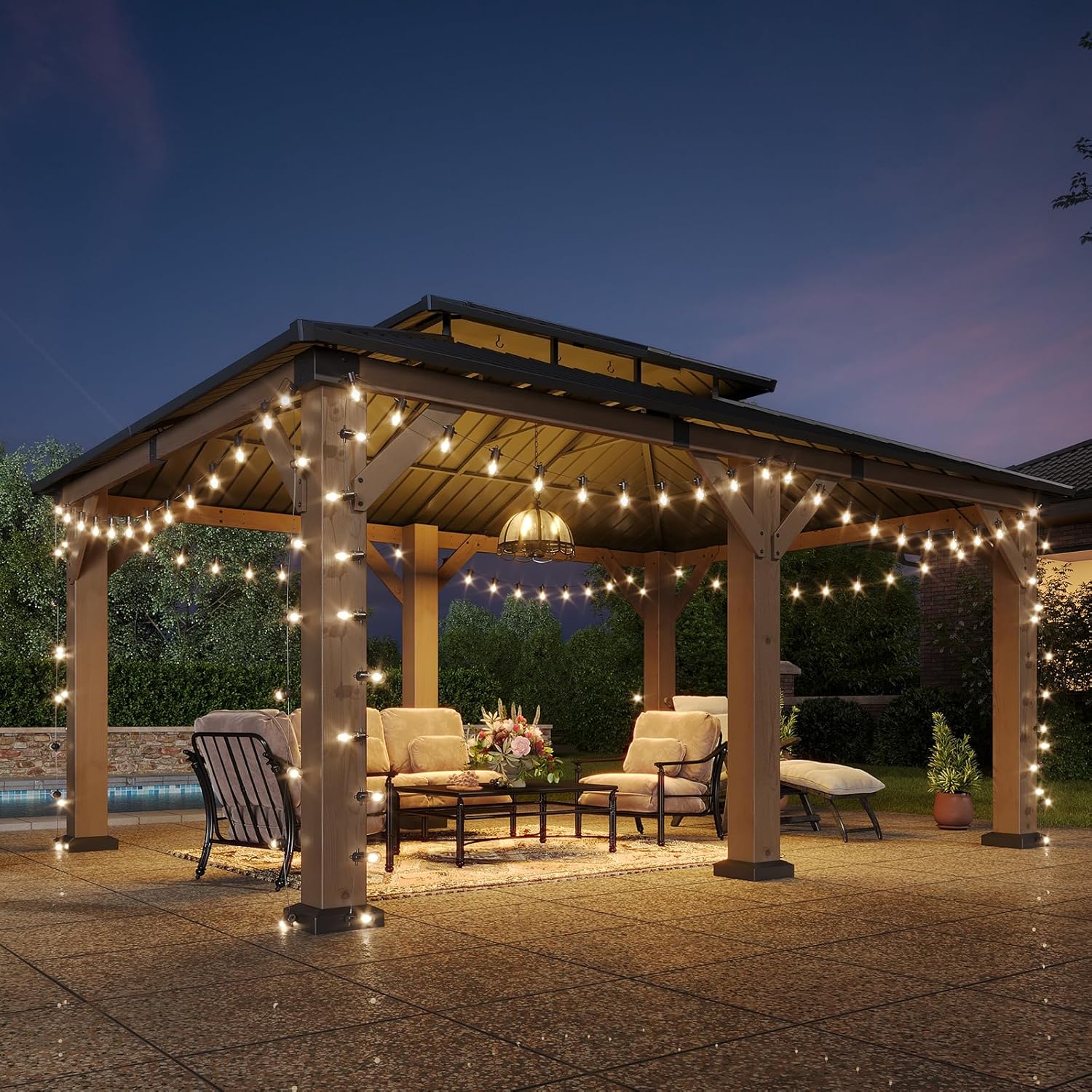 Hardtop Cedar Wood Gazebo