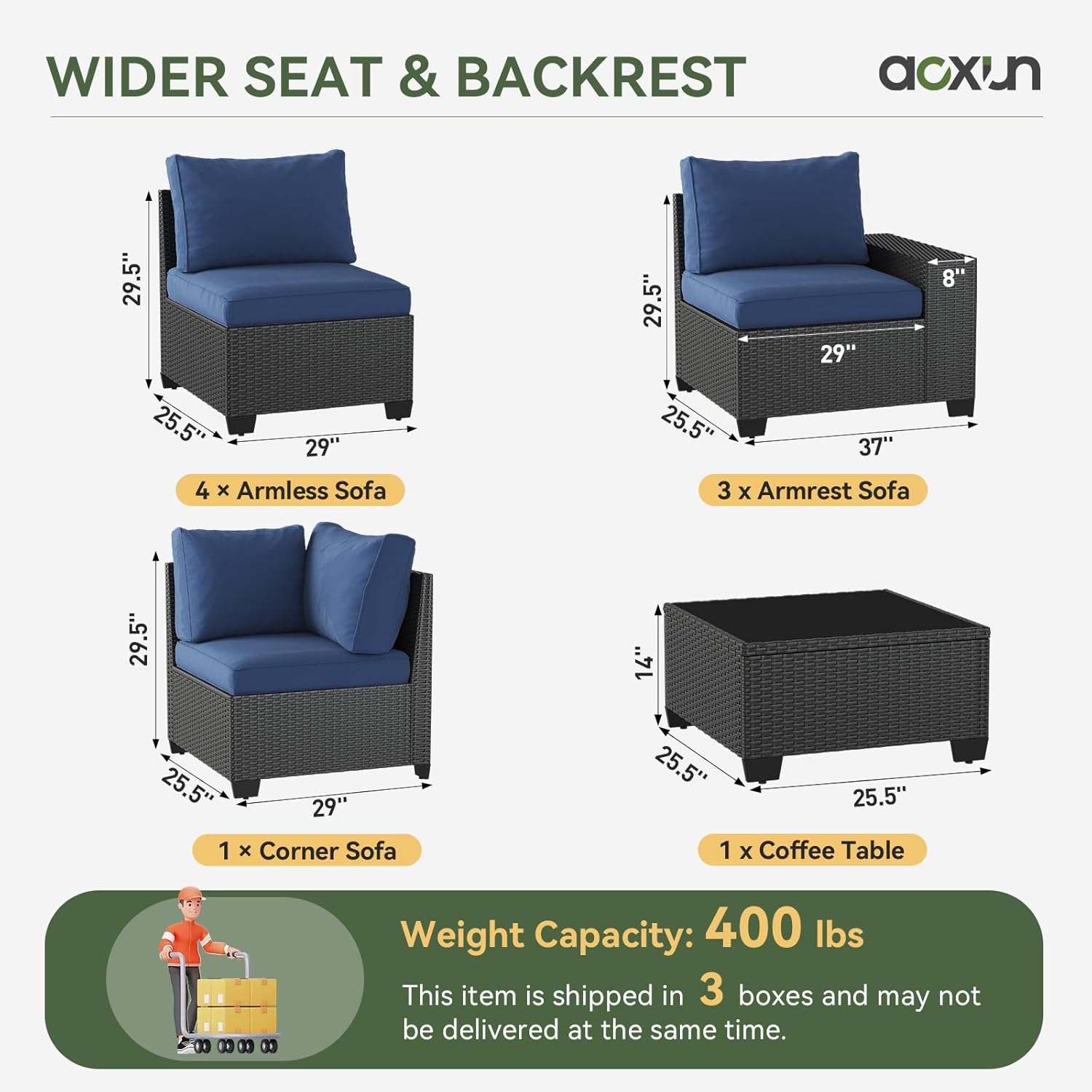 Patio Furniture Set 6 Pcs7Pcs/w Firepit9 Pcs Sofa