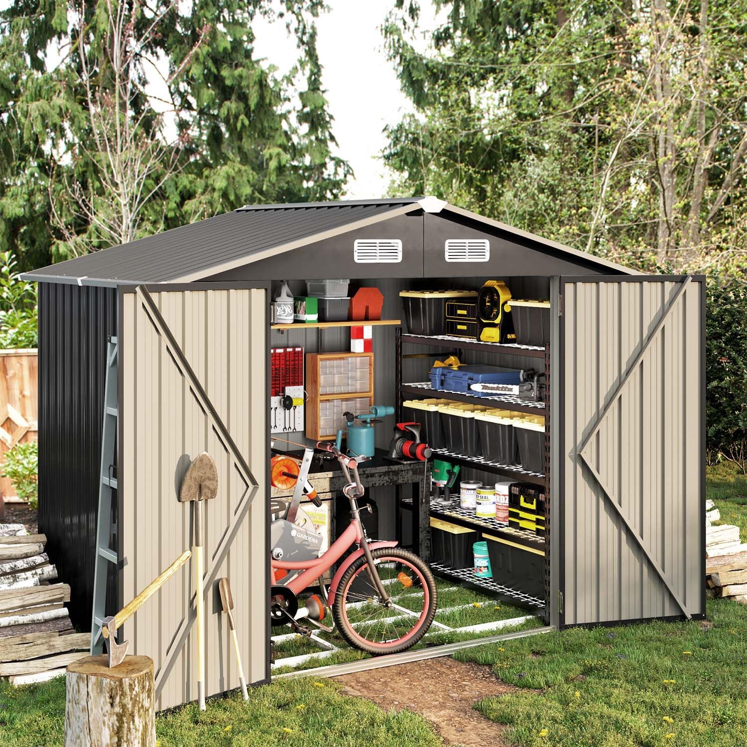 Metal Utility Shed House with Air Vent (Copy)