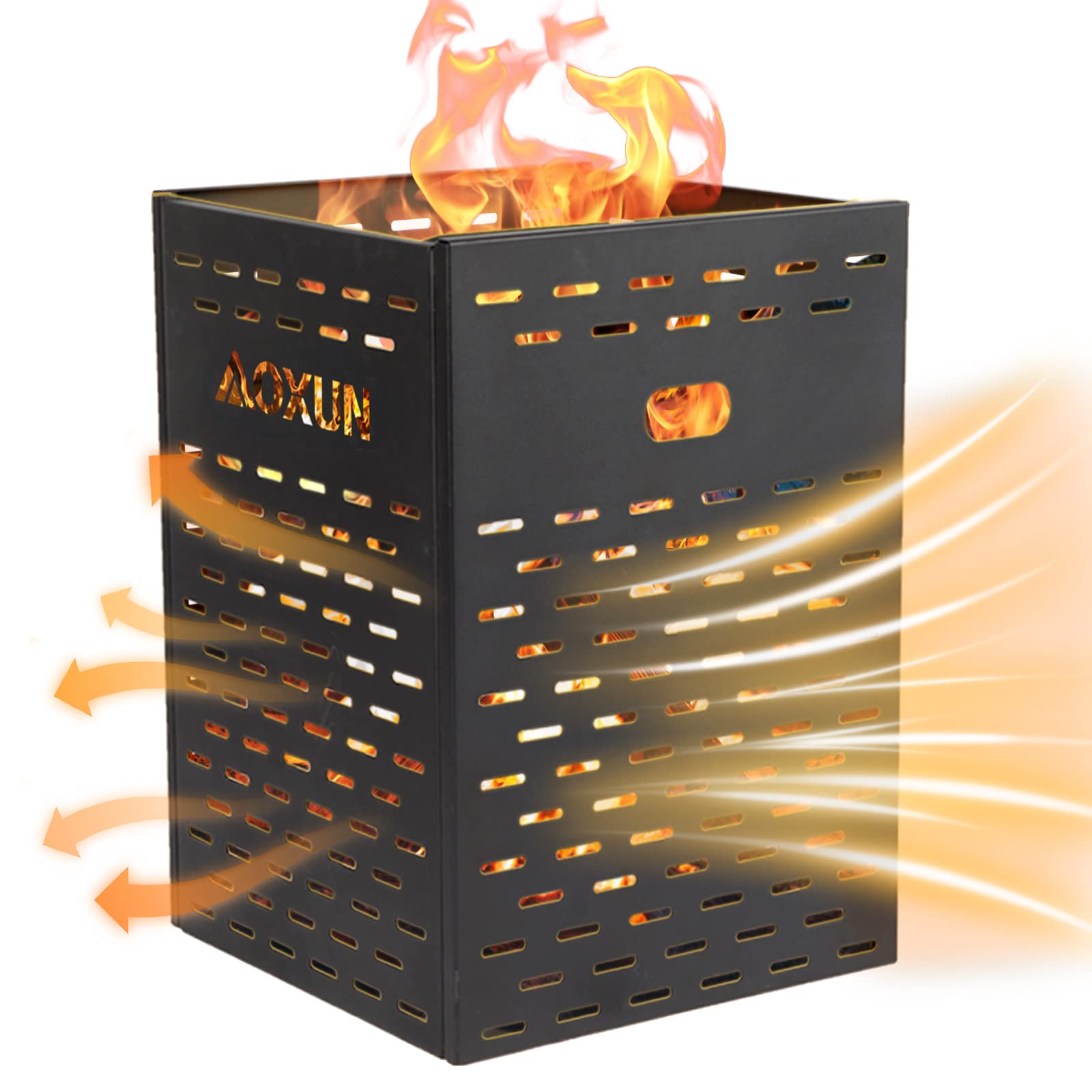 Aoxun 63 Gallon Ultra Thick Burn Barrel for Yard Waste - Heavy Duty Outdoor Incinerator Drum with Burn Cage for Paper, Leaves, Trash & Wood (30 Inch)