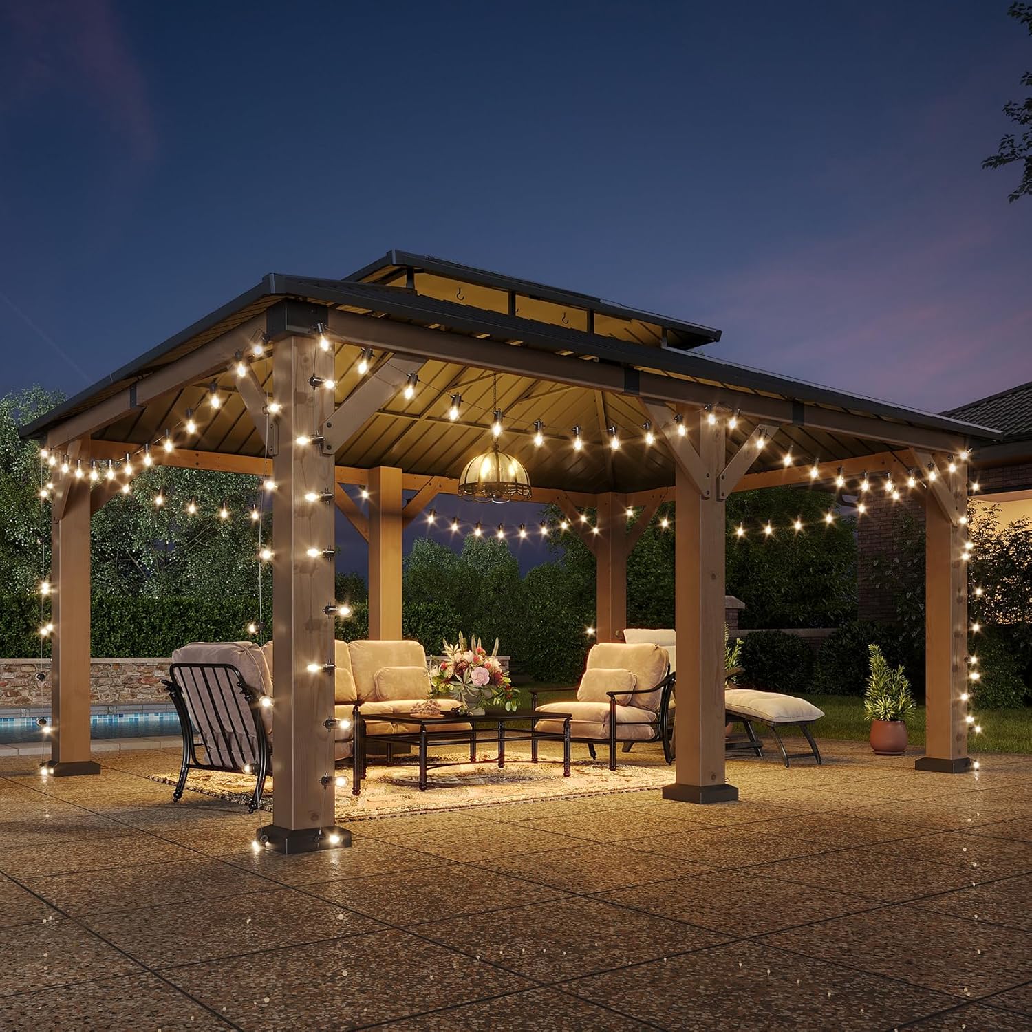 Hardtop Cedar Wood Gazebo