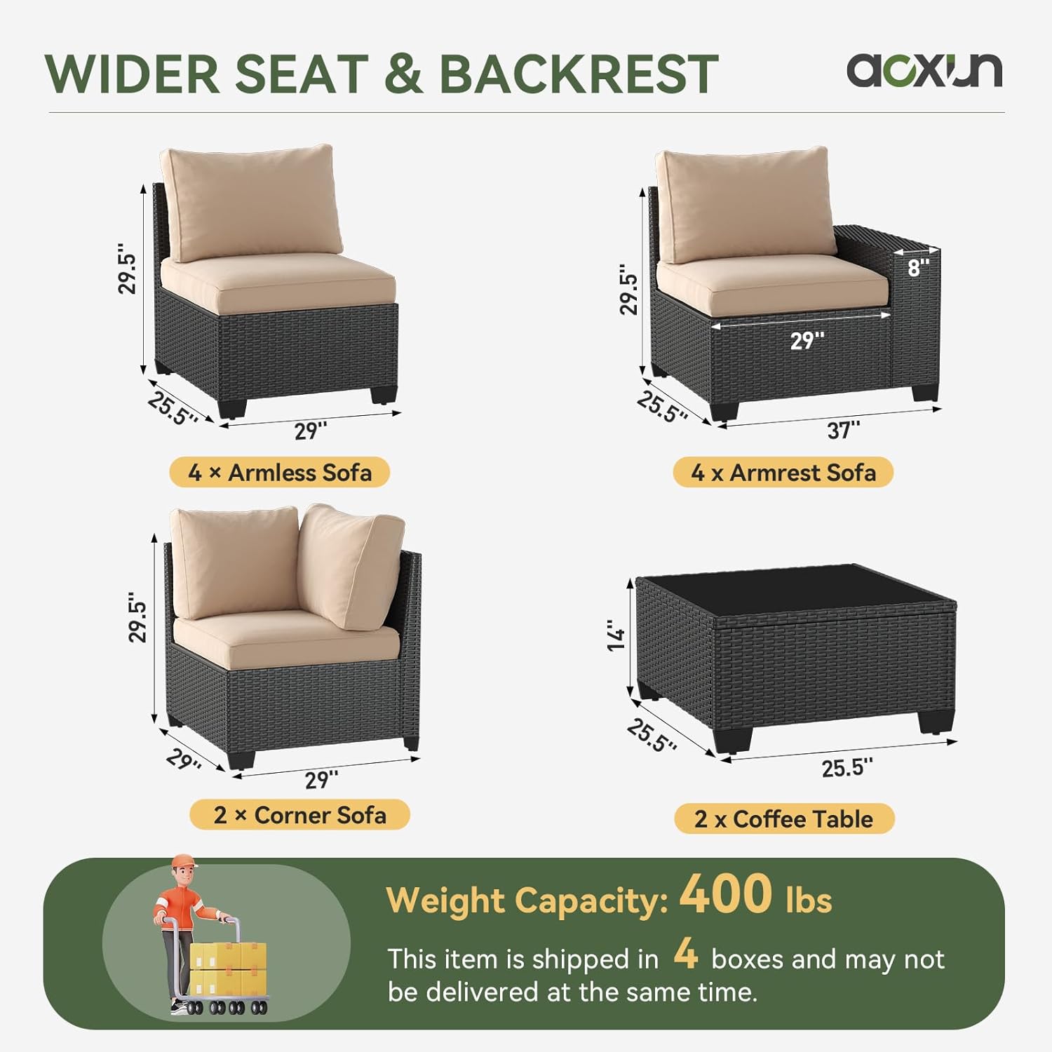 Patio Furniture Set 6 Pcs7Pcs/w Firepit9 Pcs Sofa