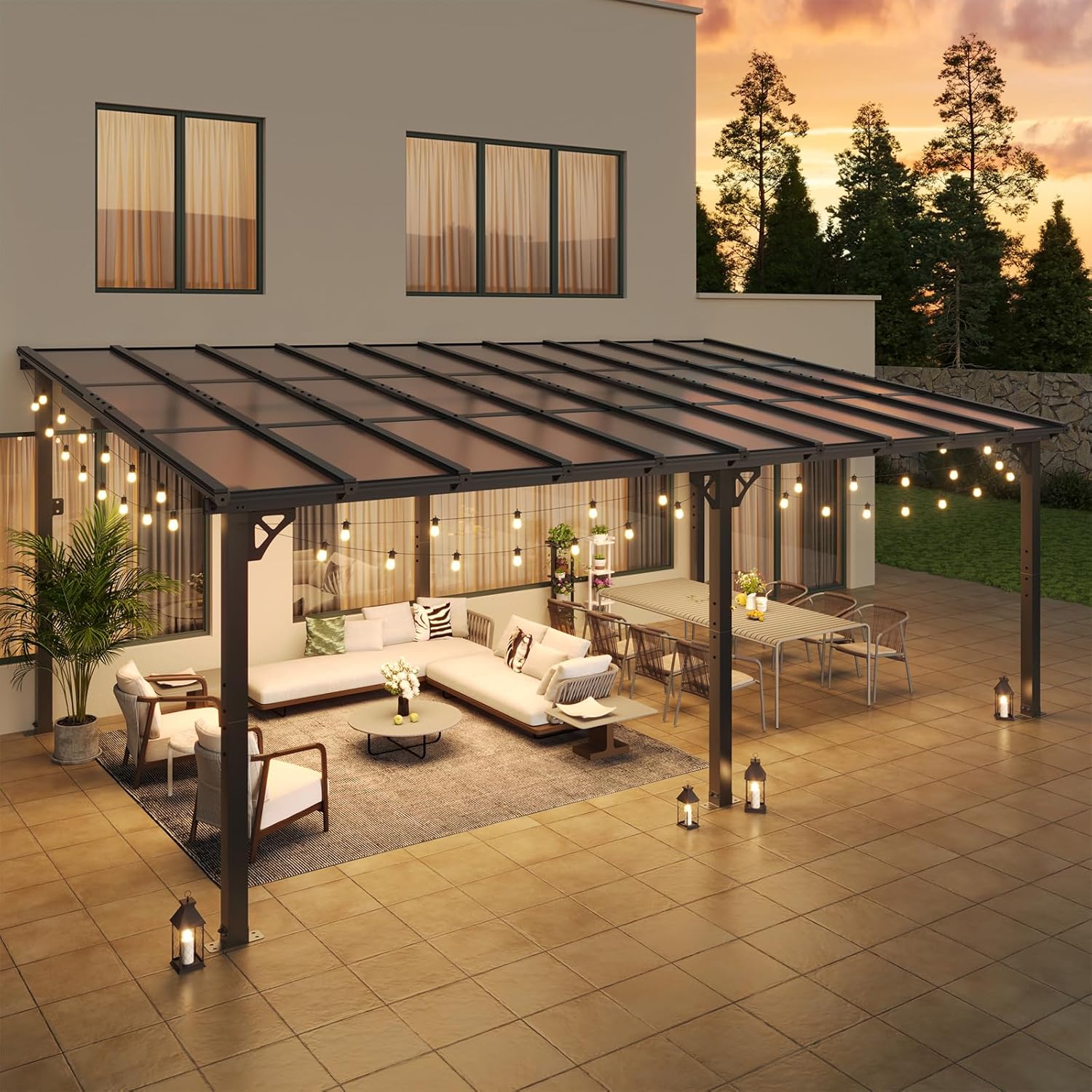 Polycarbonate Wall Mounted Lean To Gazebo