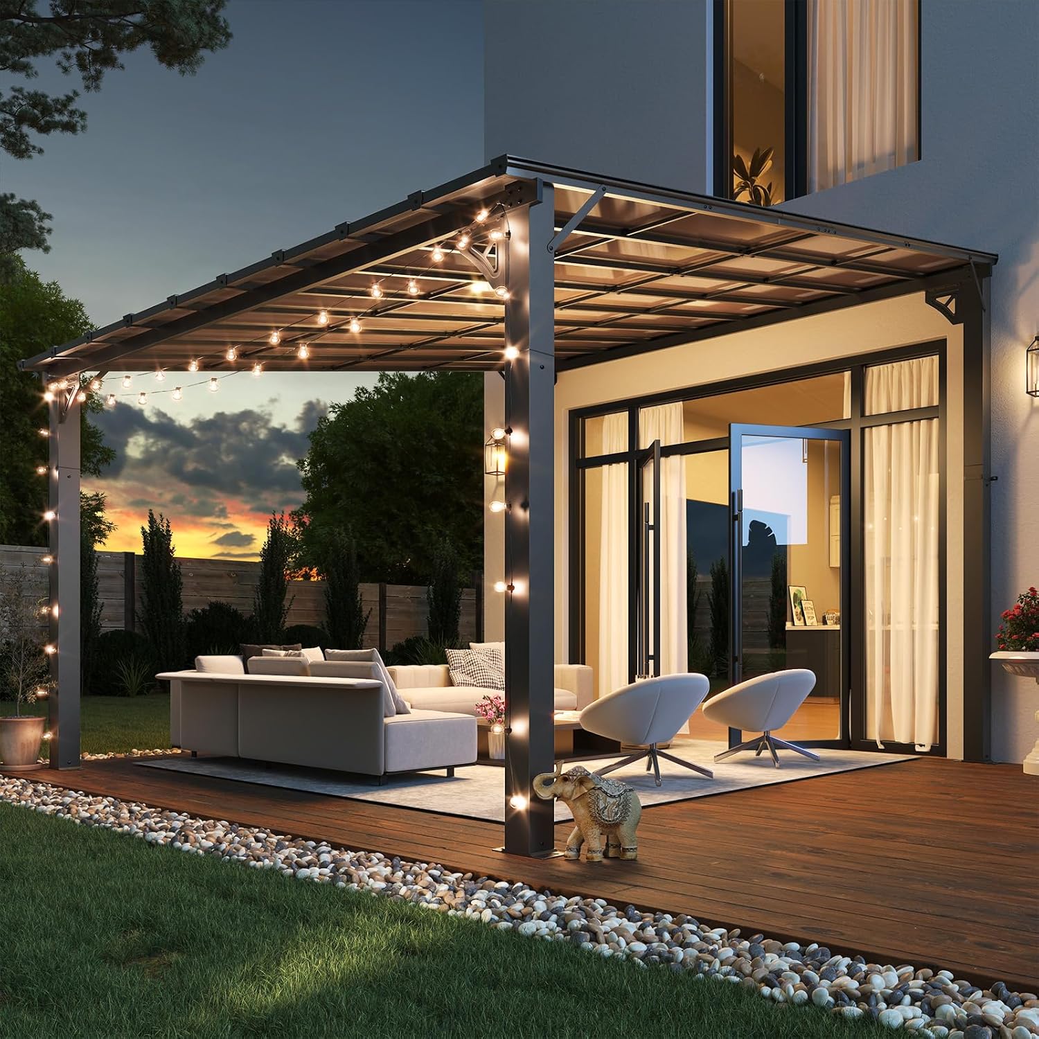 Polycarbonate Wall Mounted Lean To Gazebo