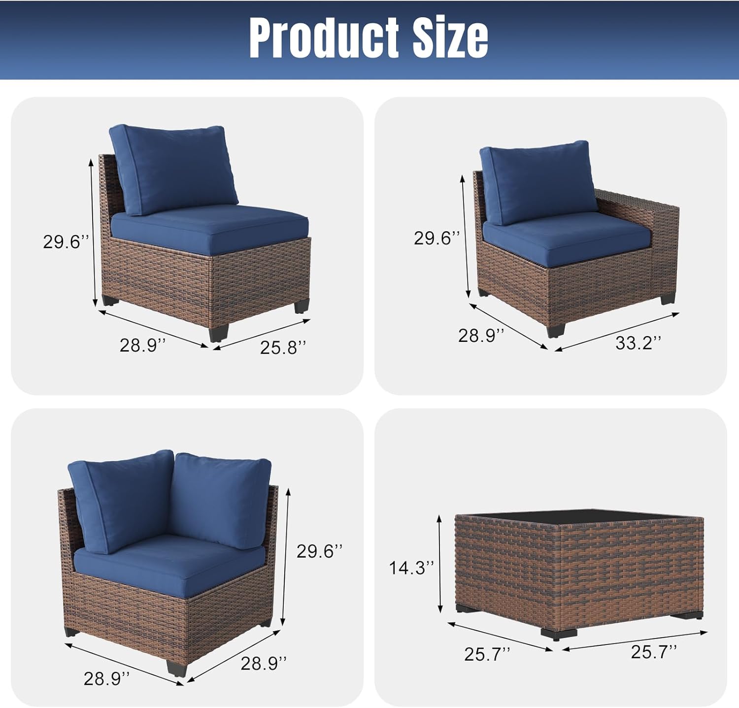 Aoxun 6 Pieces/7 Pieces Patio Furniture Set